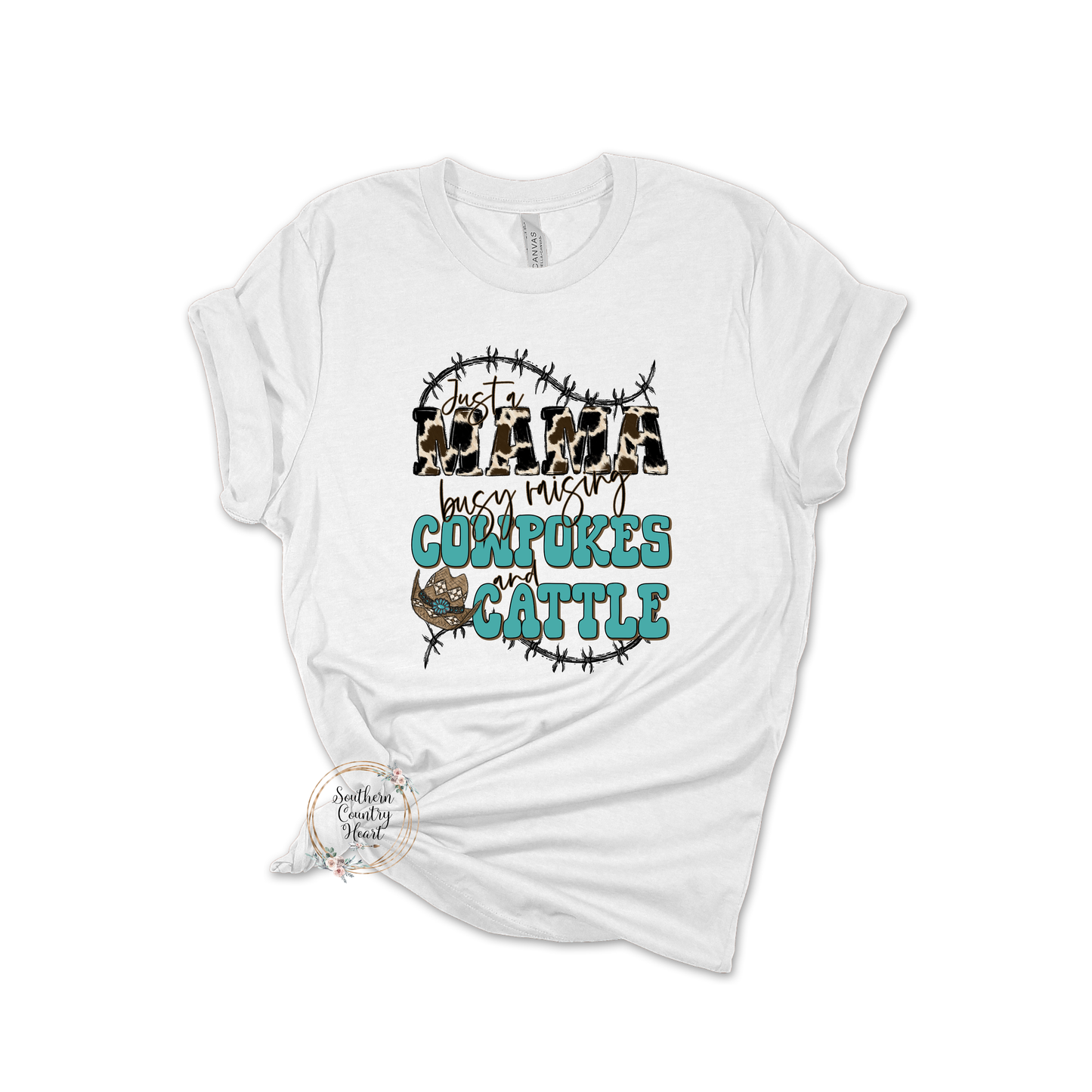 Just a Mama Raising Cowpokes & Cattle Tee-Shirt