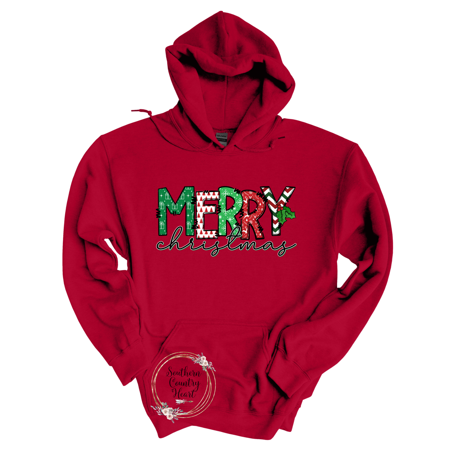 Merry Christmas Print Hoodie