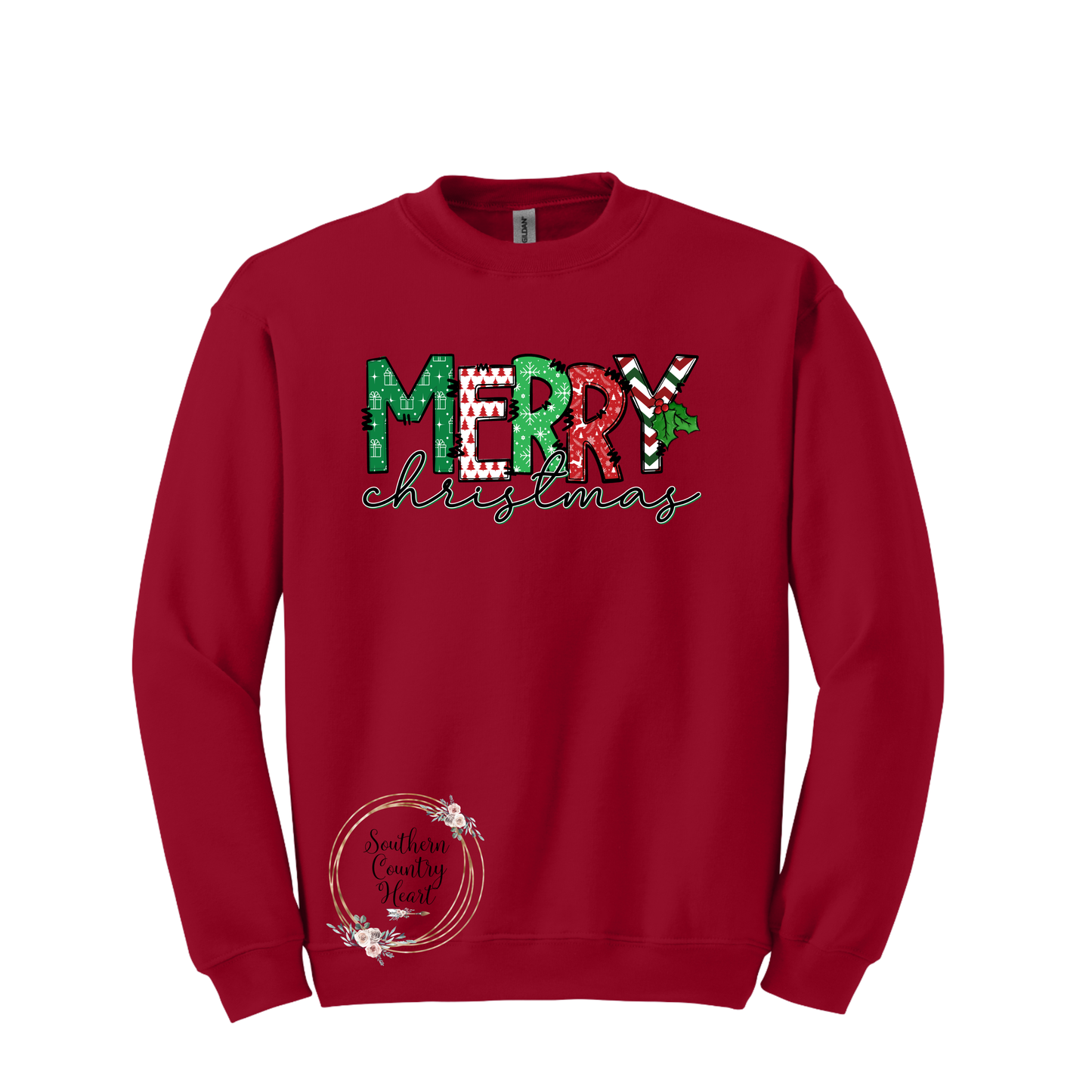 Merry Christmas Print Sweatshirt