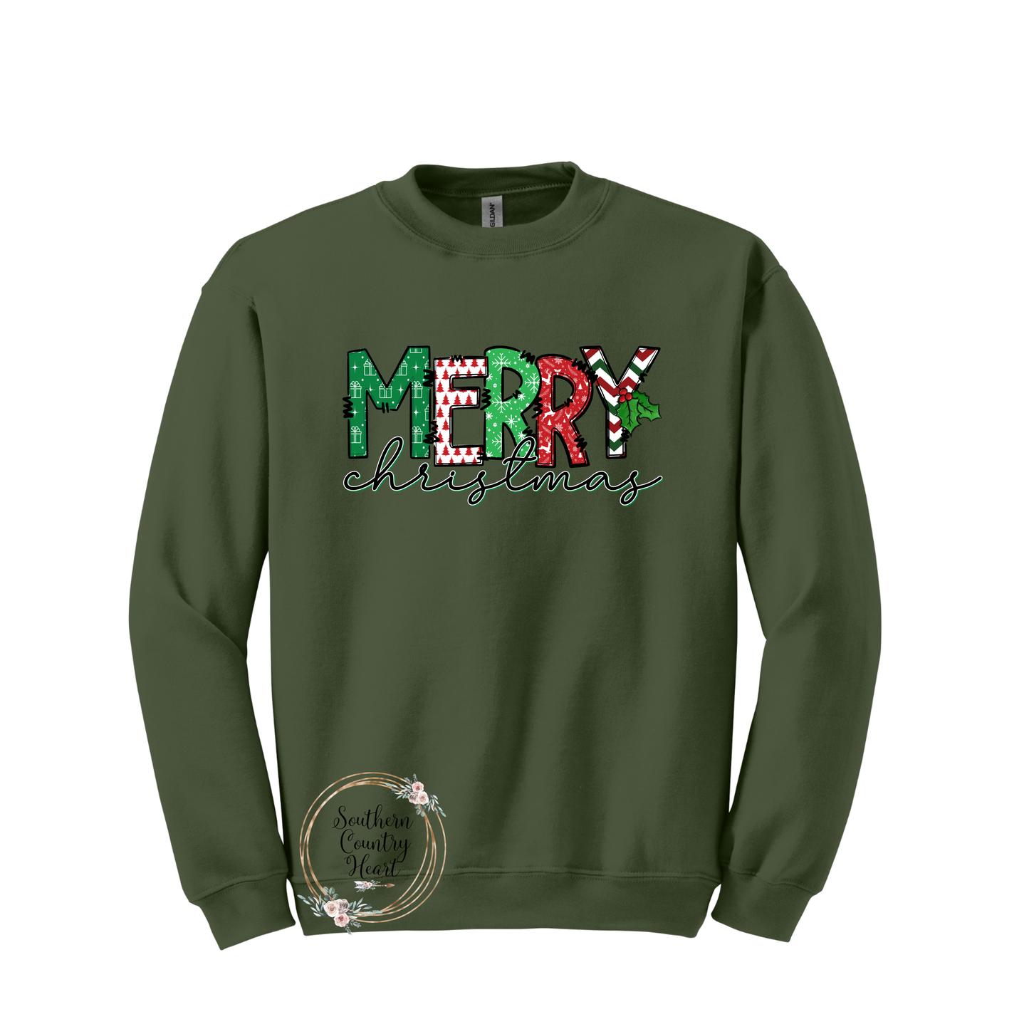 Merry Christmas Print Sweatshirt