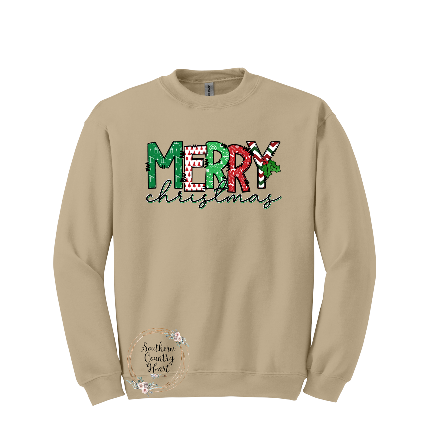 Merry Christmas Print Sweatshirt