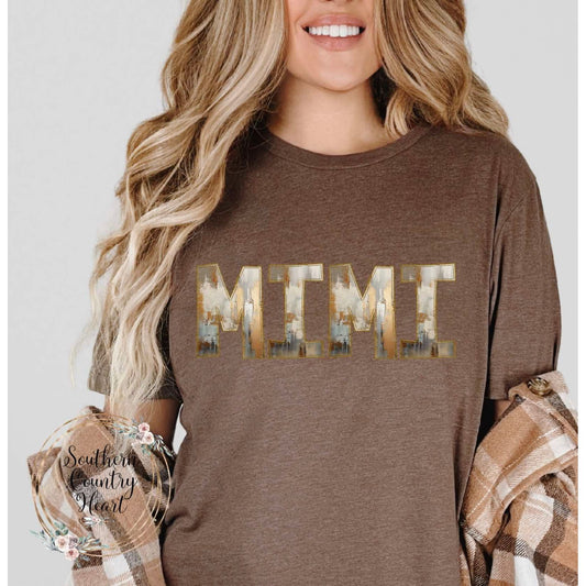 Rustic Painted Neutral Mimi Tee-Shirt