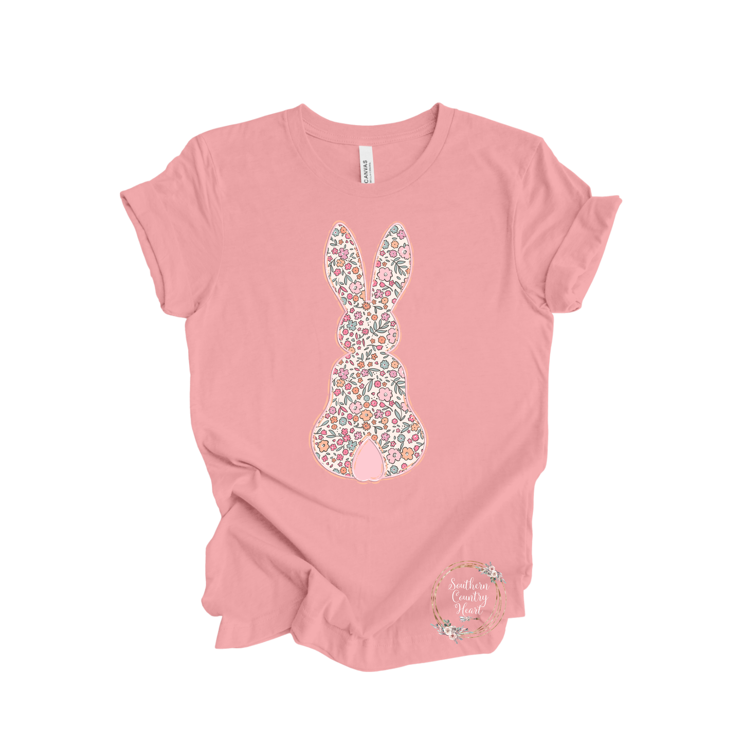 Pastel Floral Bunny Tee-Shirt