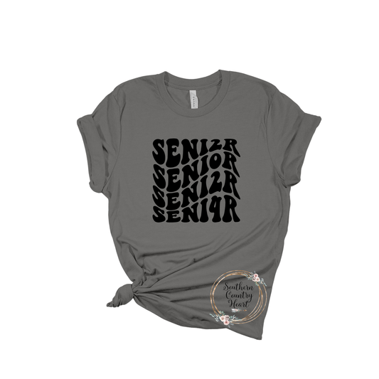 Boho Senior 2024 in Black Tee-Shirt