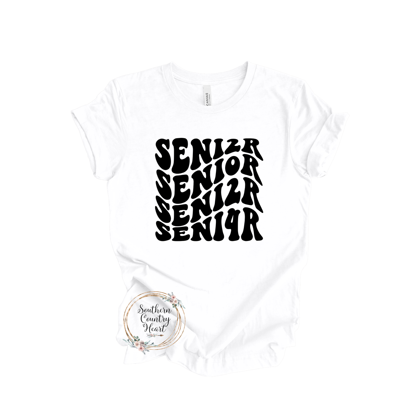 Boho Senior 2024 in Black Tee-Shirt