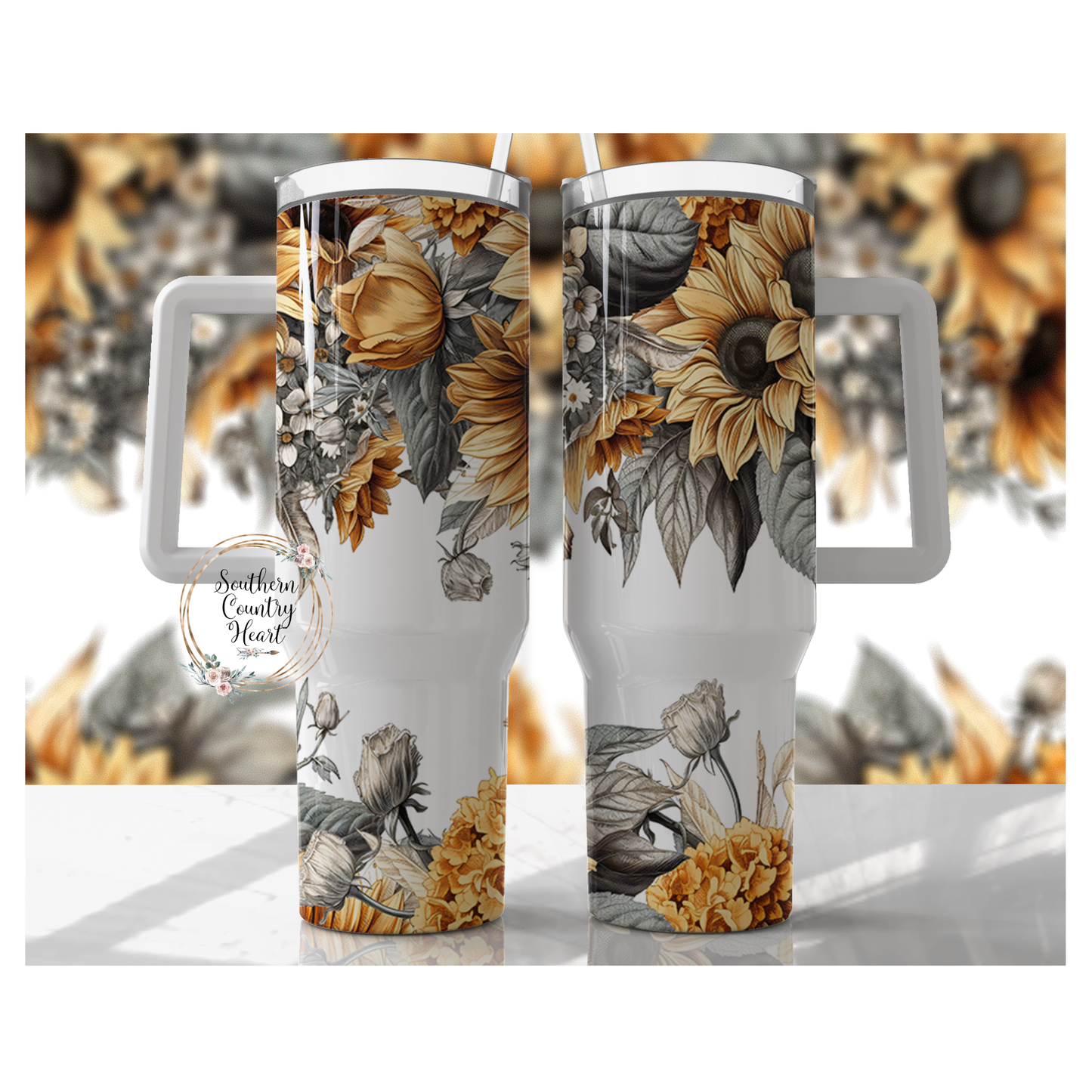 Sunflower Grunge - 40oz Tumbler