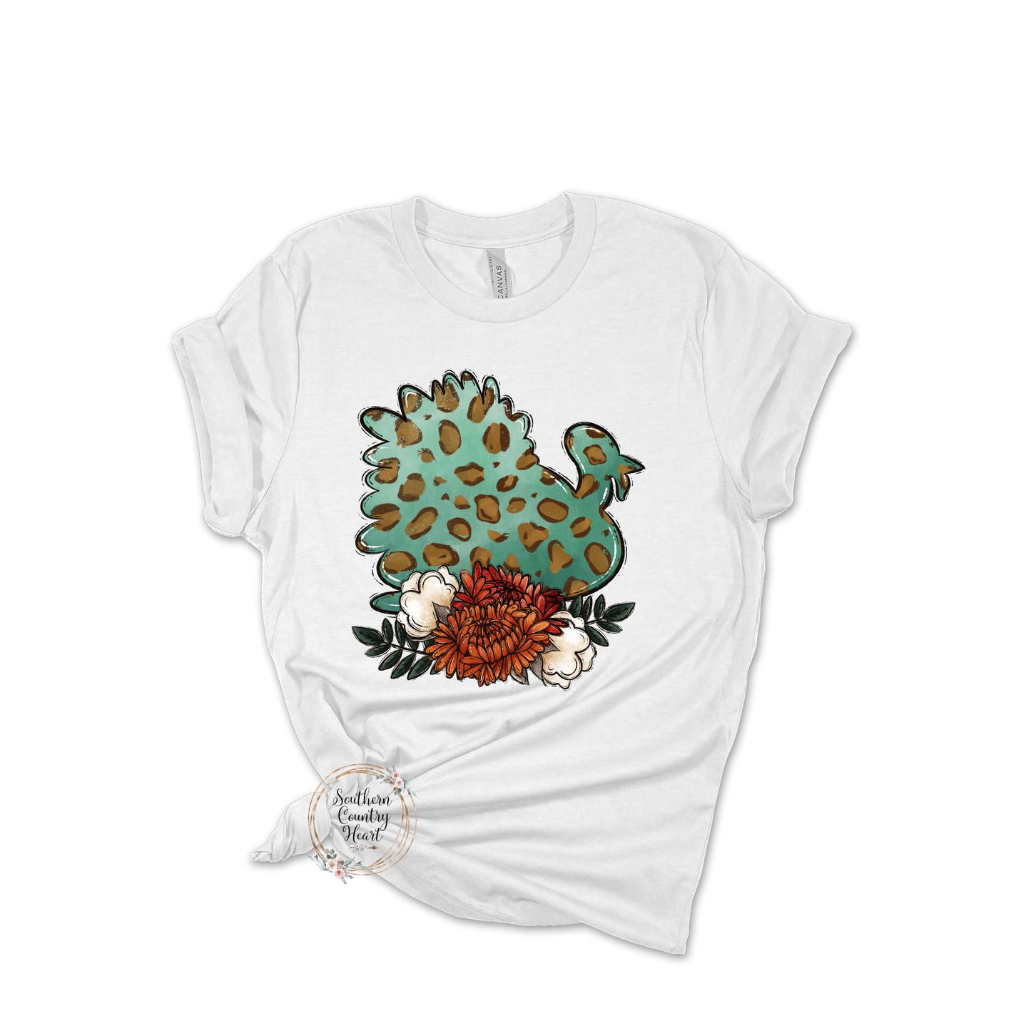 Turkey with Flowers Tee-Shirt