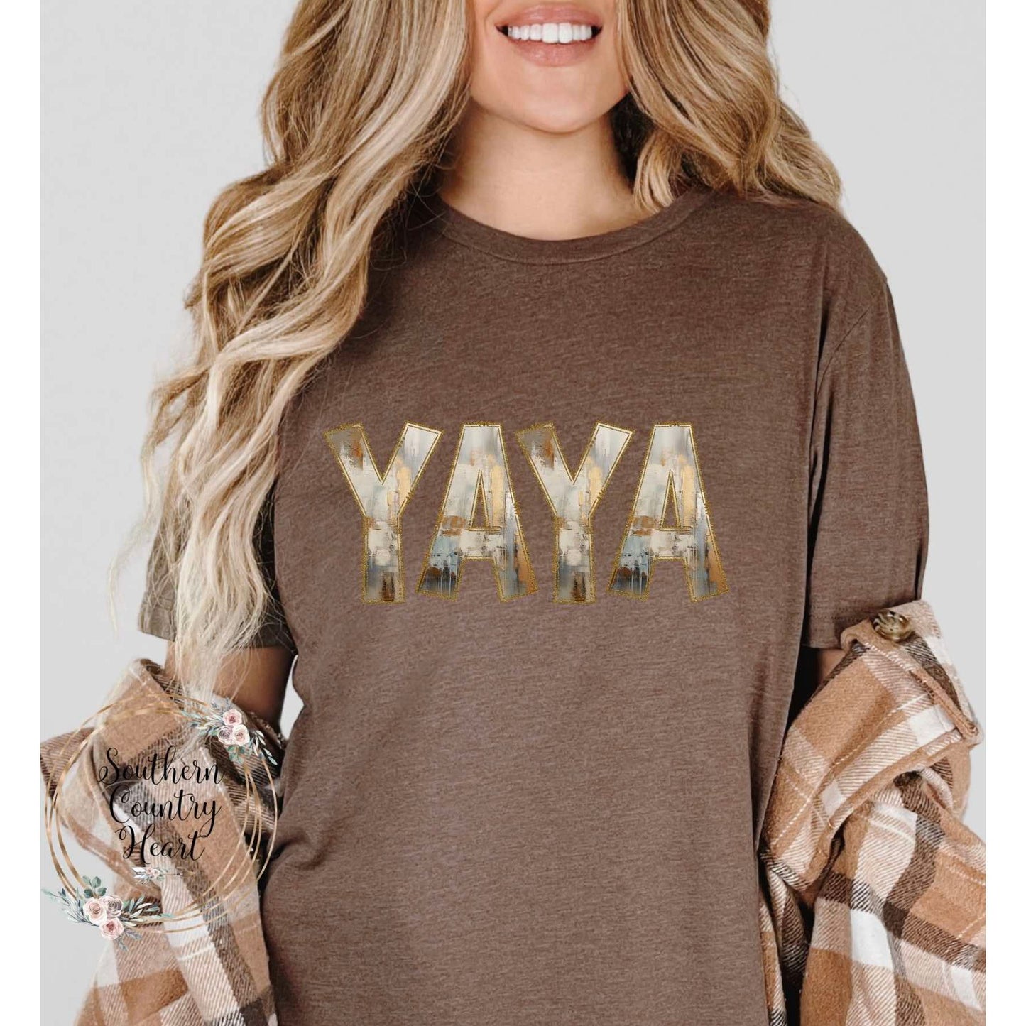 Rustic Painted Neutral Yaya Tee-Shirt