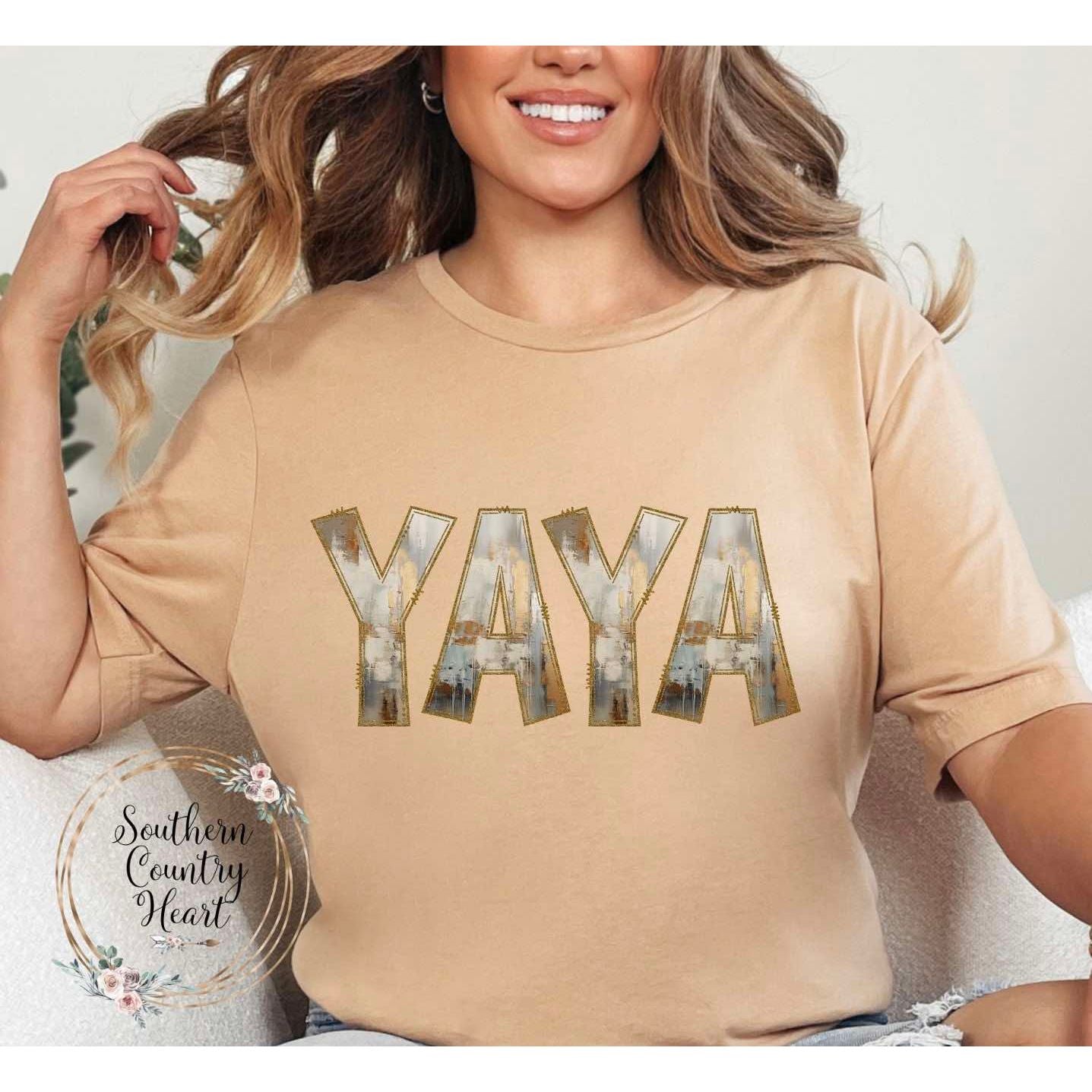 Rustic Painted Neutral Yaya Tee-Shirt