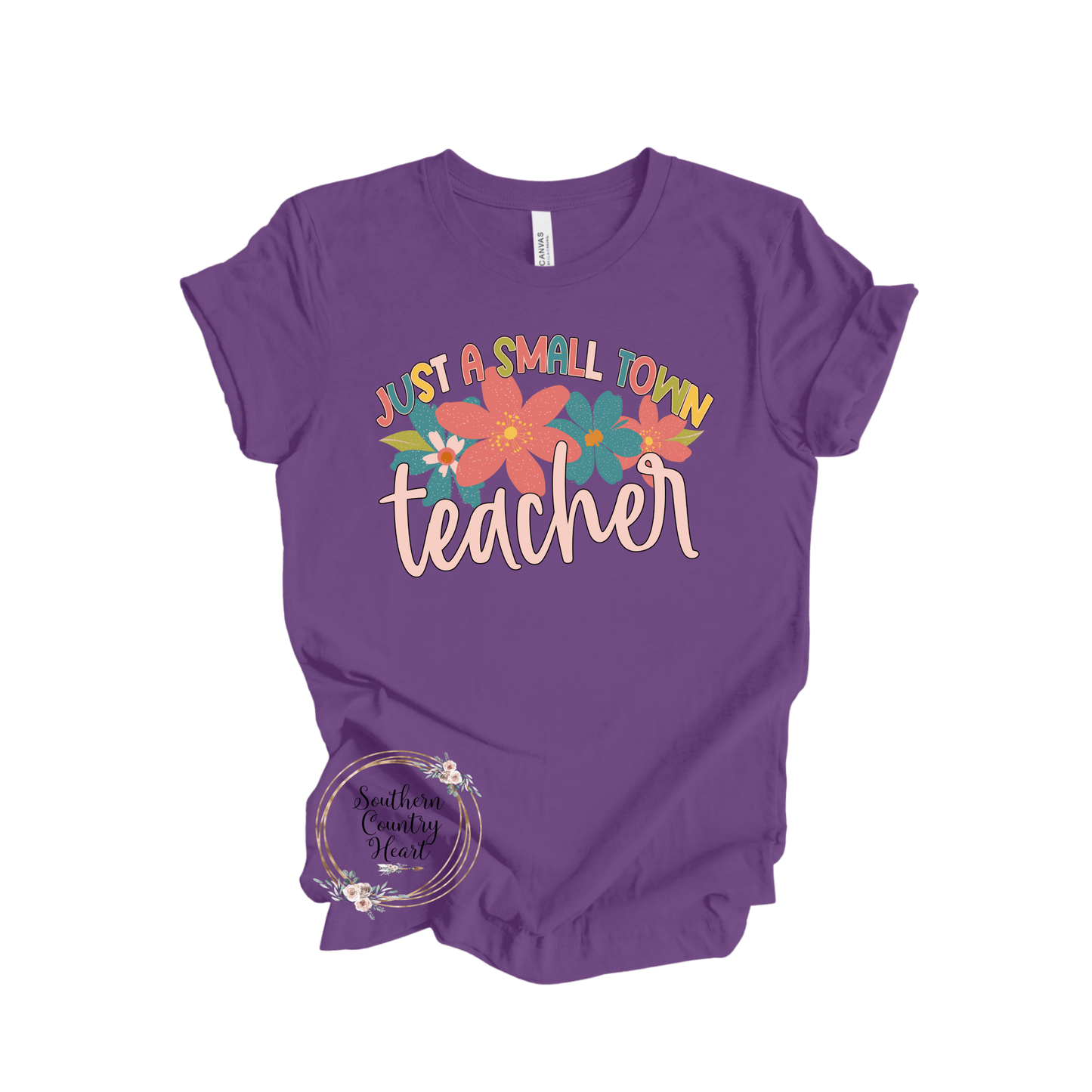 Just a Small Town Teacher Tee - Shirt - southerncountryheart.com
