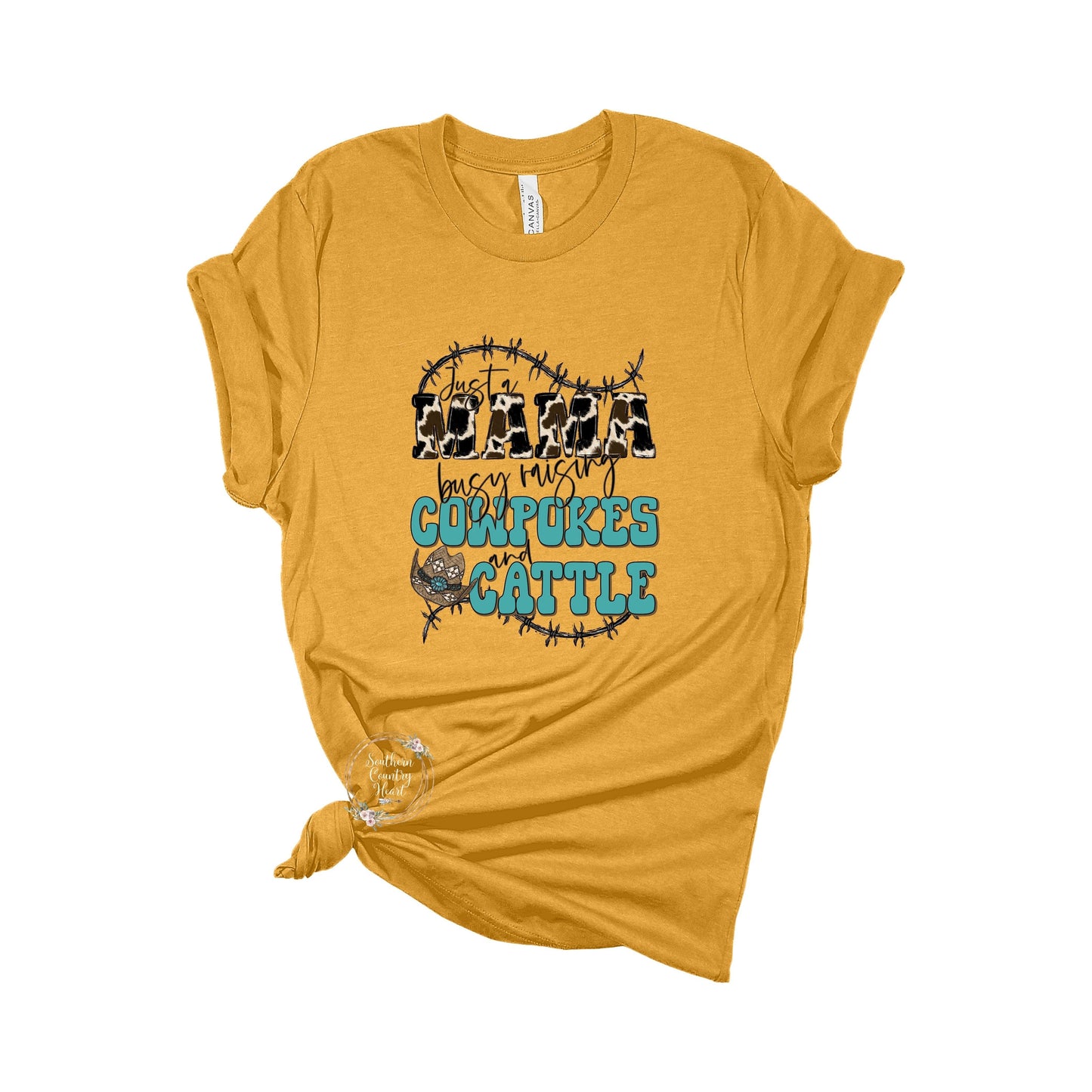 Just a Mama Raising Cowpokes & Cattle Tee - Shirt - southerncountryheart.com