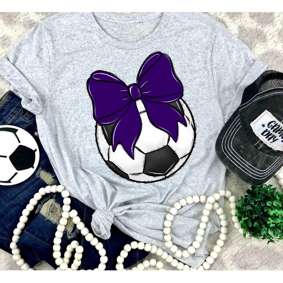 Bows and Soccer Tee - Shirt - southerncountryheart.com