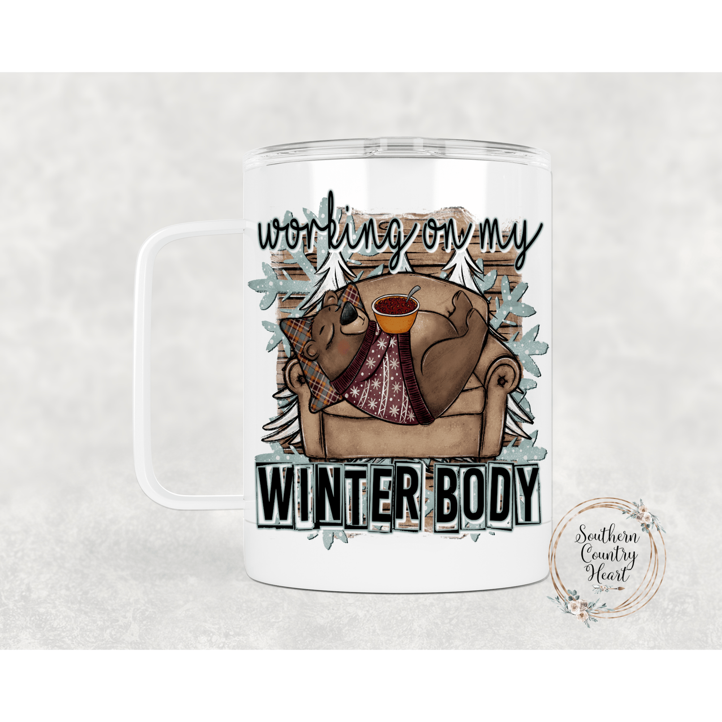Working On My Winter Body - 14oz Travel Mug w/ Lid - southerncountryheart.com