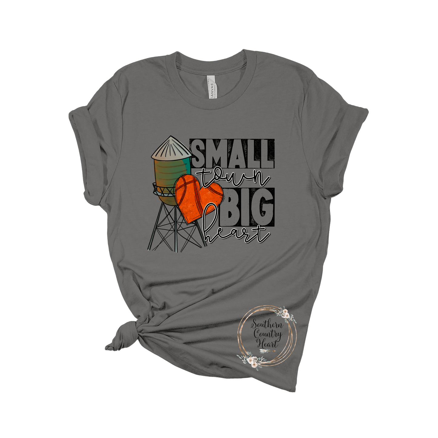 Small Town Big Heart Basketball Tee - Shirt - southerncountryheart.com