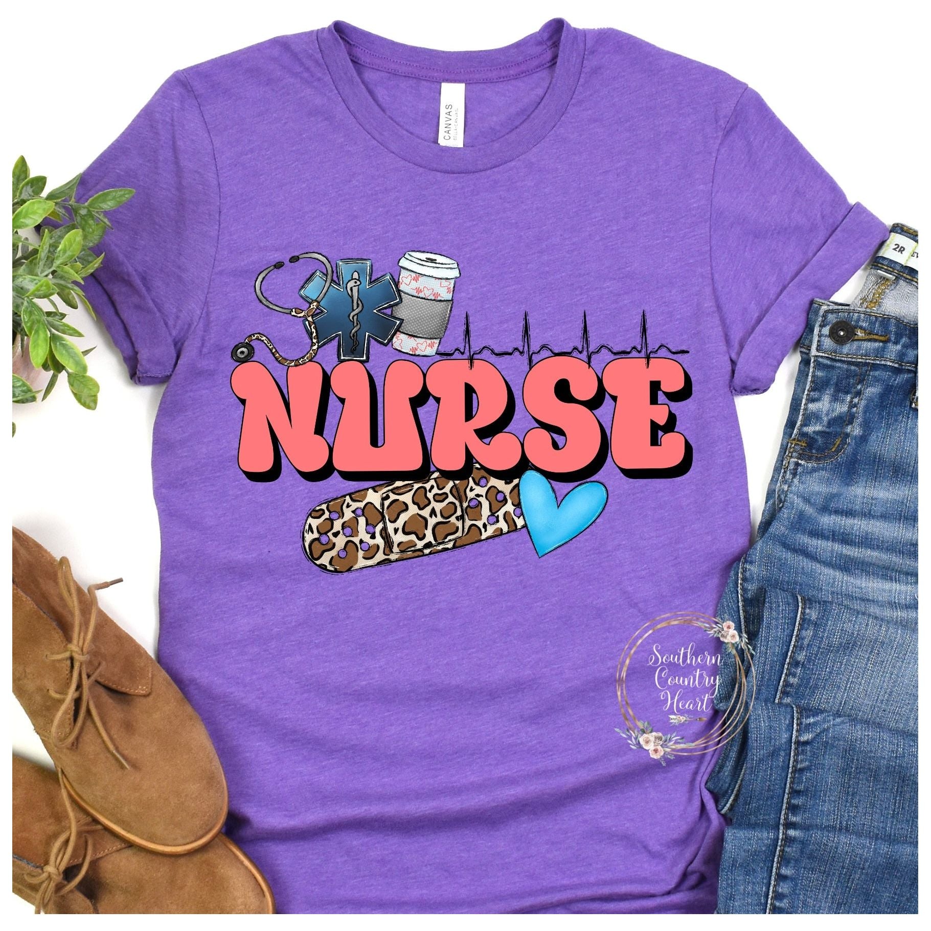 Nurse Collage Tee - Shirt - southerncountryheart.com