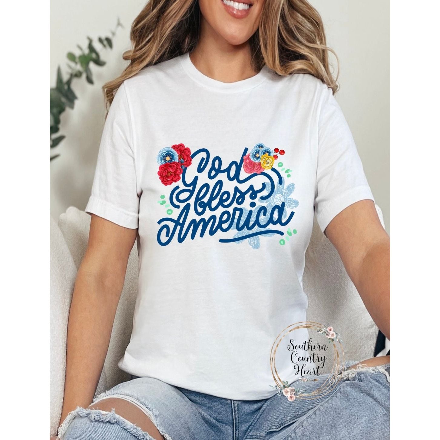 God Bless America Tee - Shirt - southerncountryheart.com
