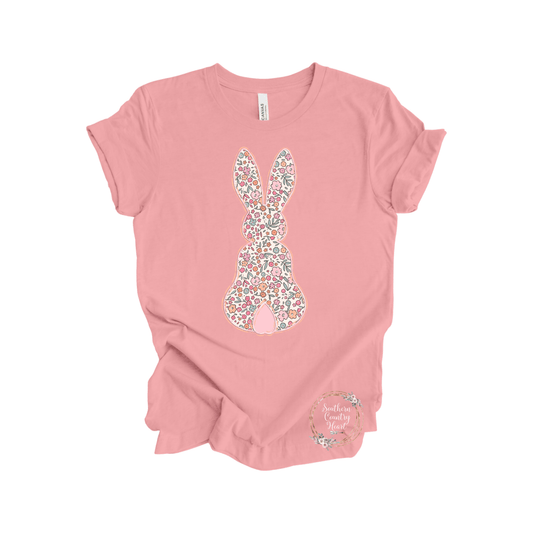 Pastel Floral Bunny Tee - Shirt - southerncountryheart.com
