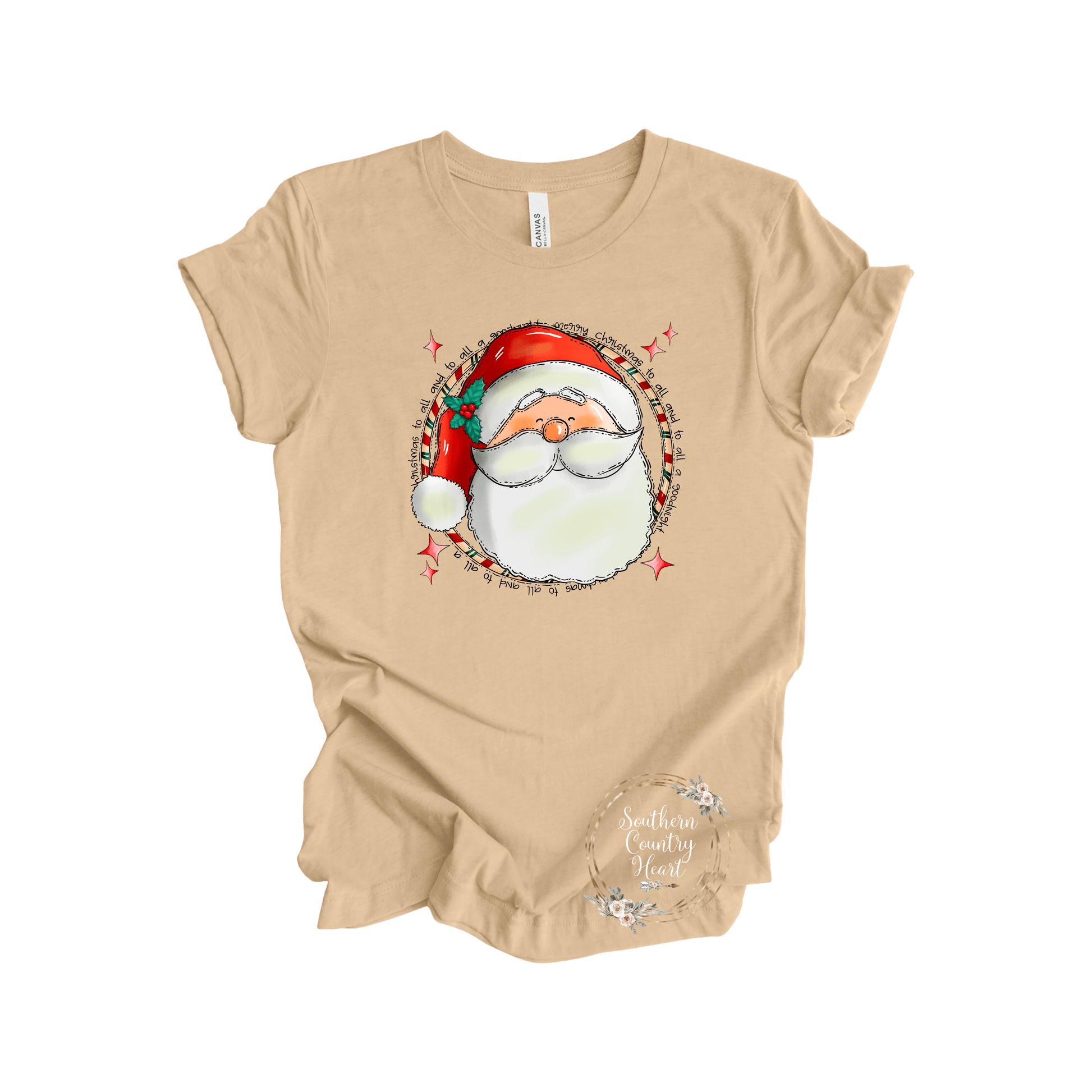 Merry Christmas Santa Tee - Shirt - southerncountryheart.com