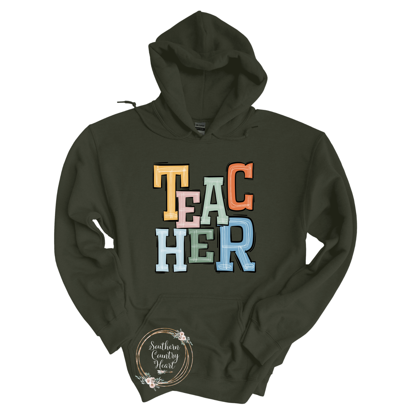 Boho Teacher Hoodie - southerncountryheart.com
