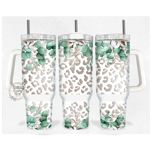 Leopard Cotton Pearl - 40oz Tumbler - southerncountryheart.com