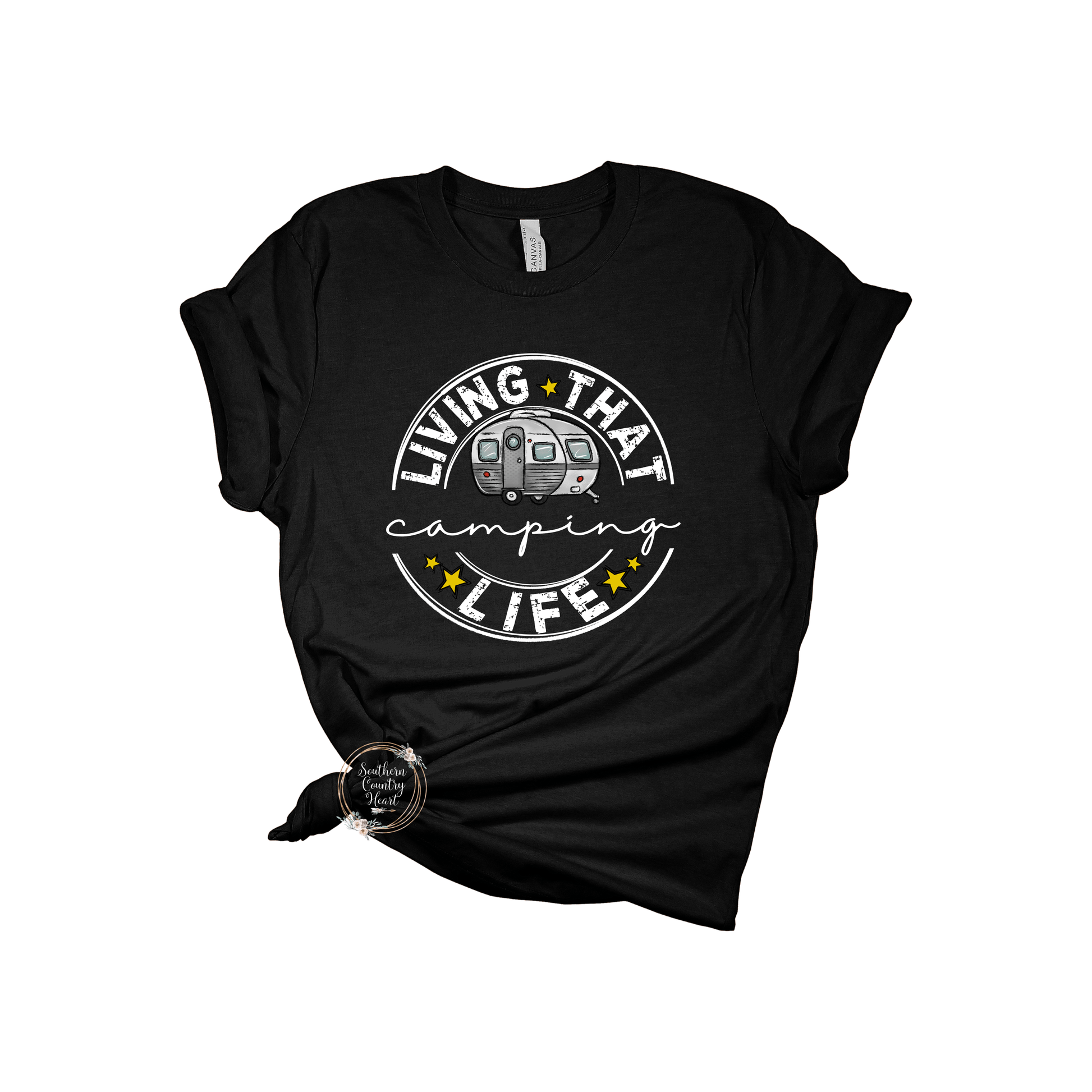 Living that Camping Life Tee - Shirt - southerncountryheart.com