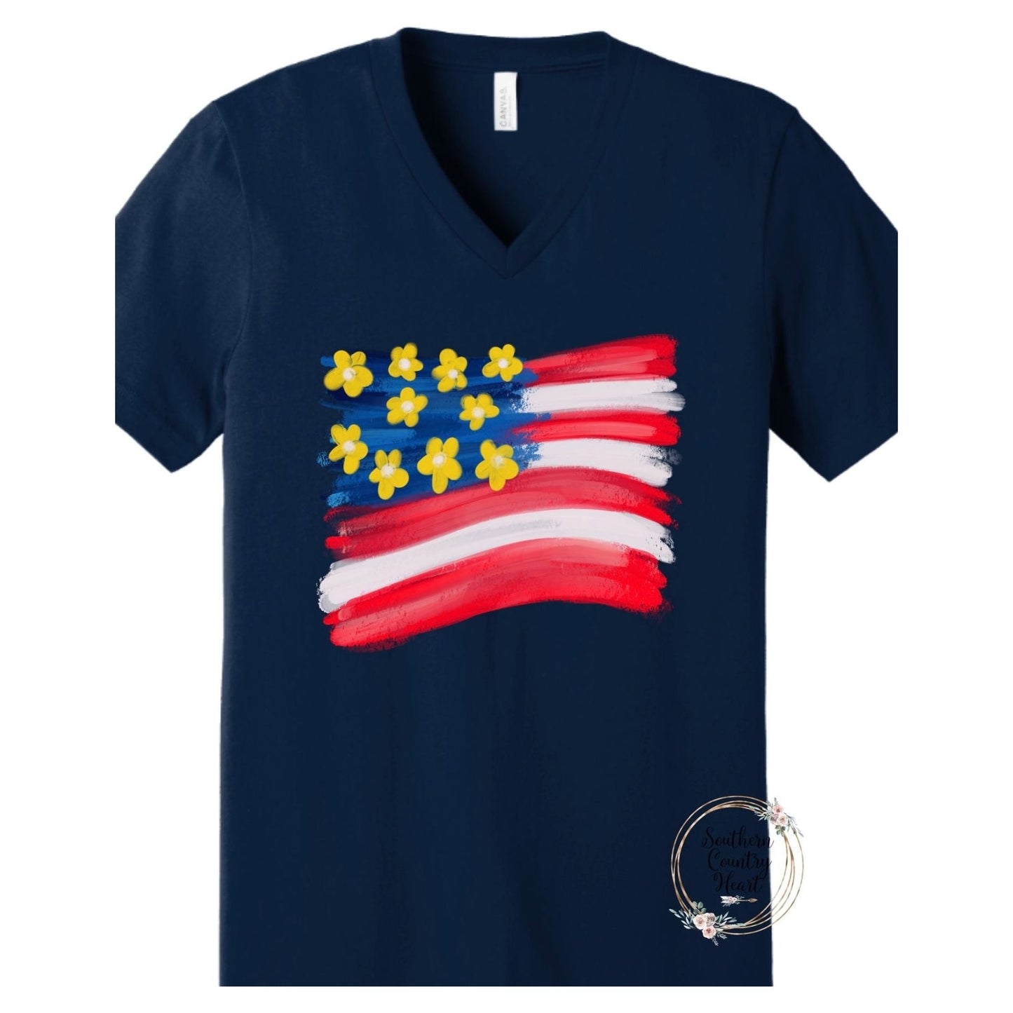 Doodle Flag Tee - Shirt - southerncountryheart.com