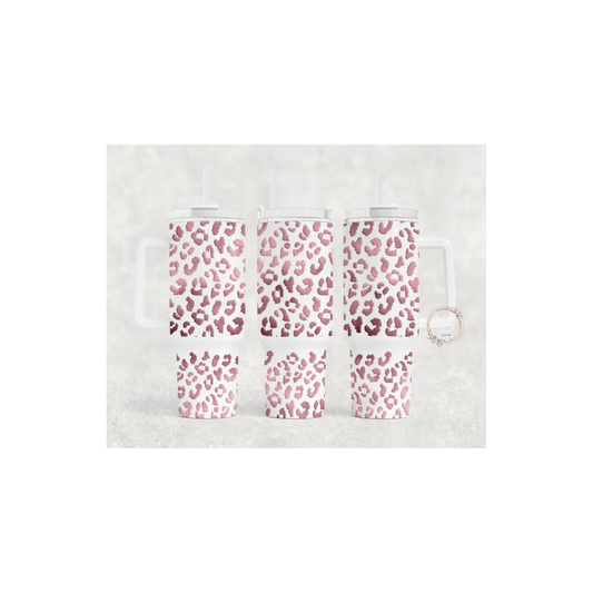 Leopard Rose Gold - 40oz Tumbler - southerncountryheart.com