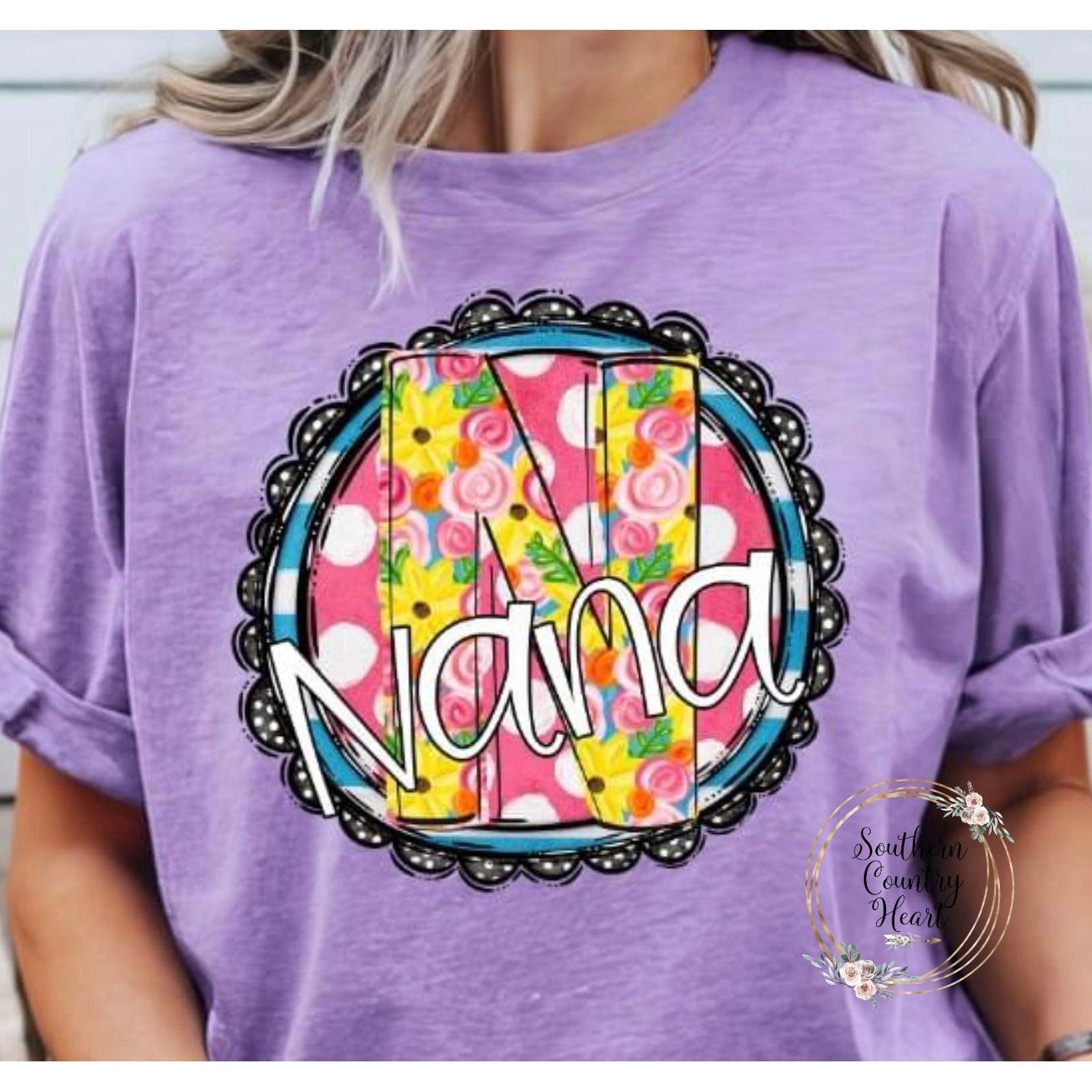 Nana Sunny Dot Circles Tee - Shirt - southerncountryheart.com