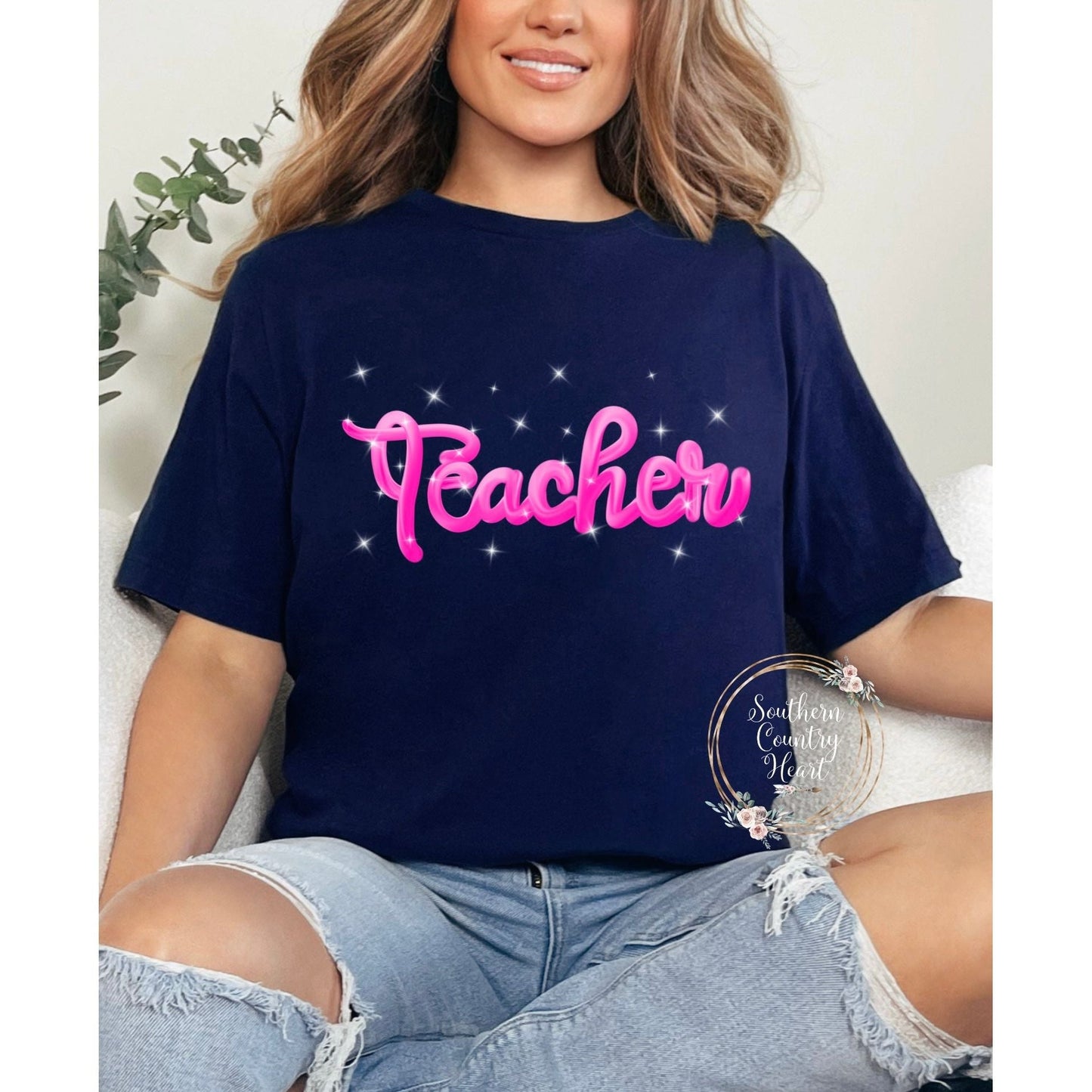 Teacher Hot Pink Tee - Shirt - southerncountryheart.com