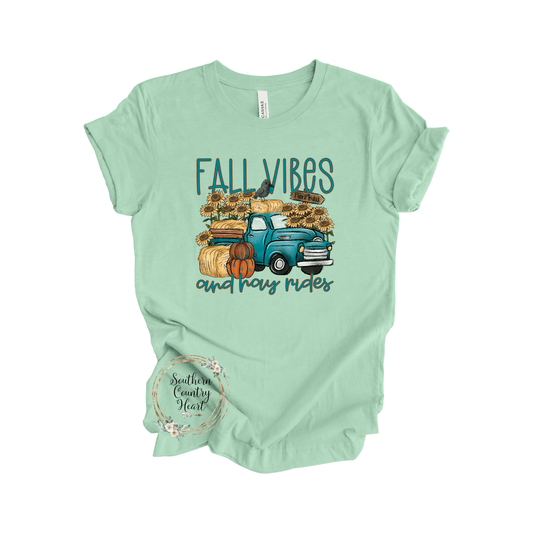 Fall Vibes & Hay Rides Tee - Shirt - southerncountryheart.com