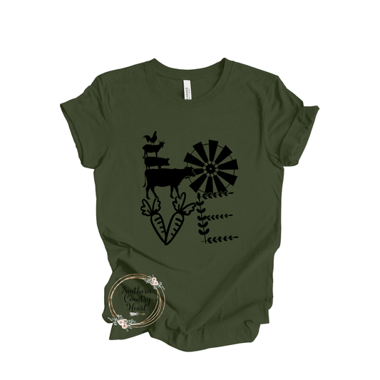 Love Farmhouse Tee - Shirt - southerncountryheart.com