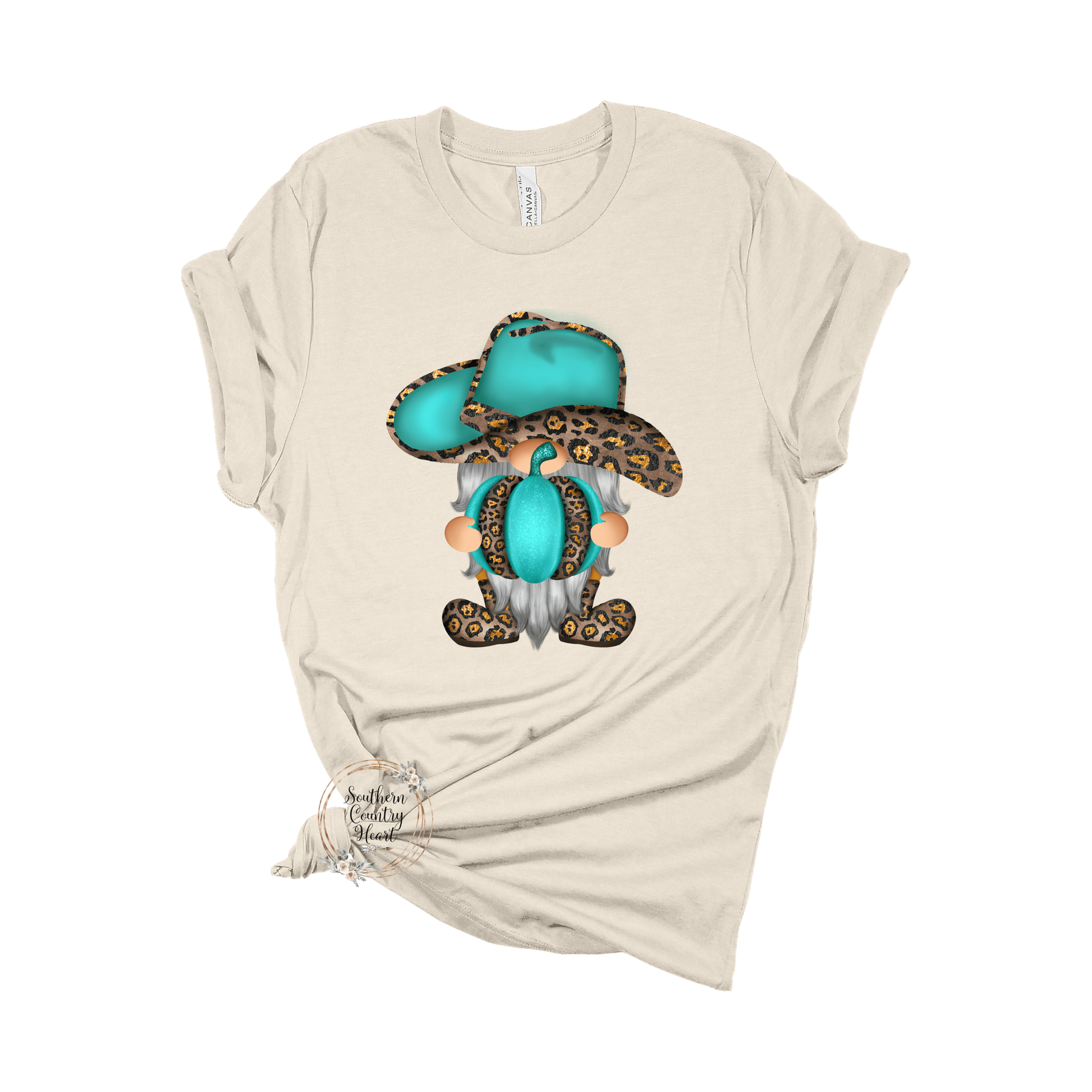 Leopard Pumpkin Gnome Tee - Shirt - southerncountryheart.com
