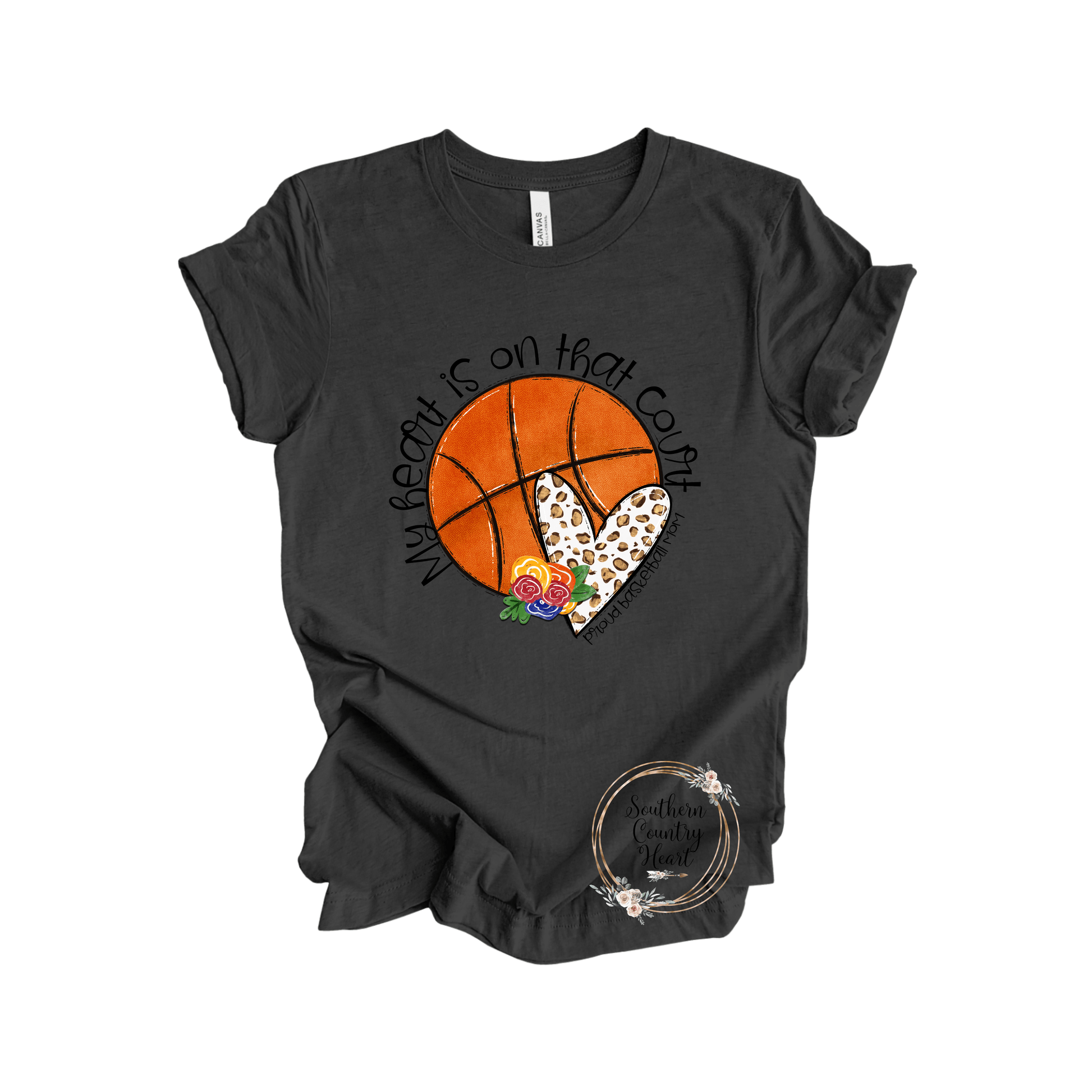 My Heart is on that Court Basketball Tee - Shirt - southerncountryheart.com