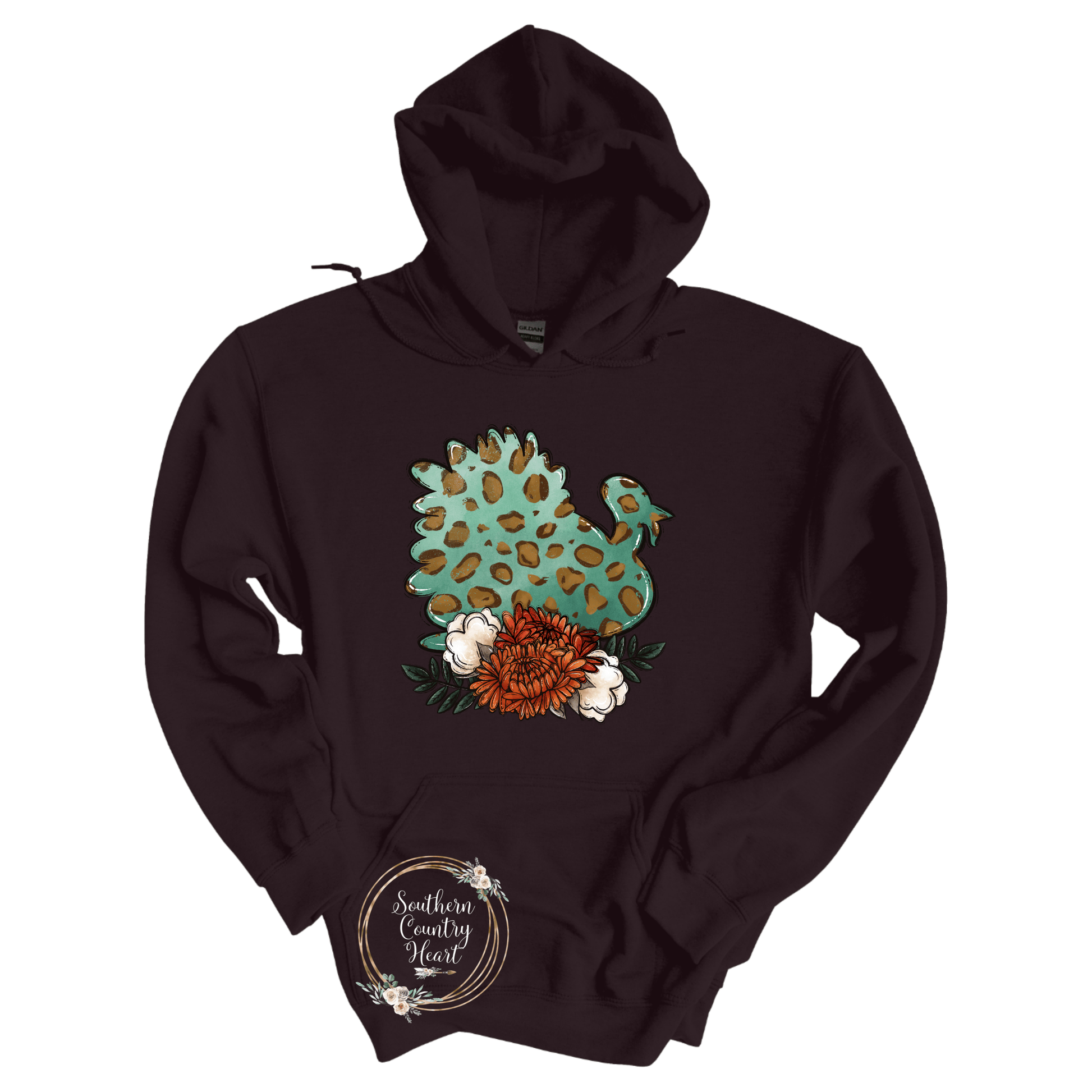 Turkey With Flowers Hoodie - southerncountryheart.com
