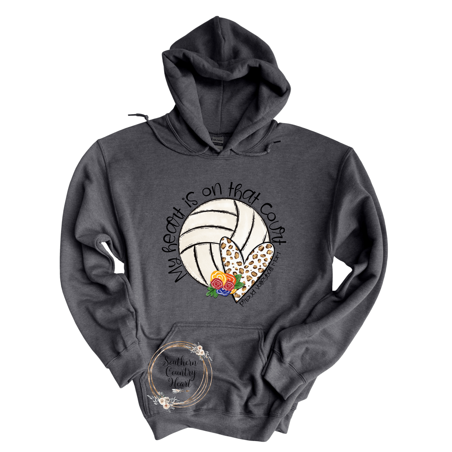 My Heart Is On That Court Volleyball Hoodie - southerncountryheart.com