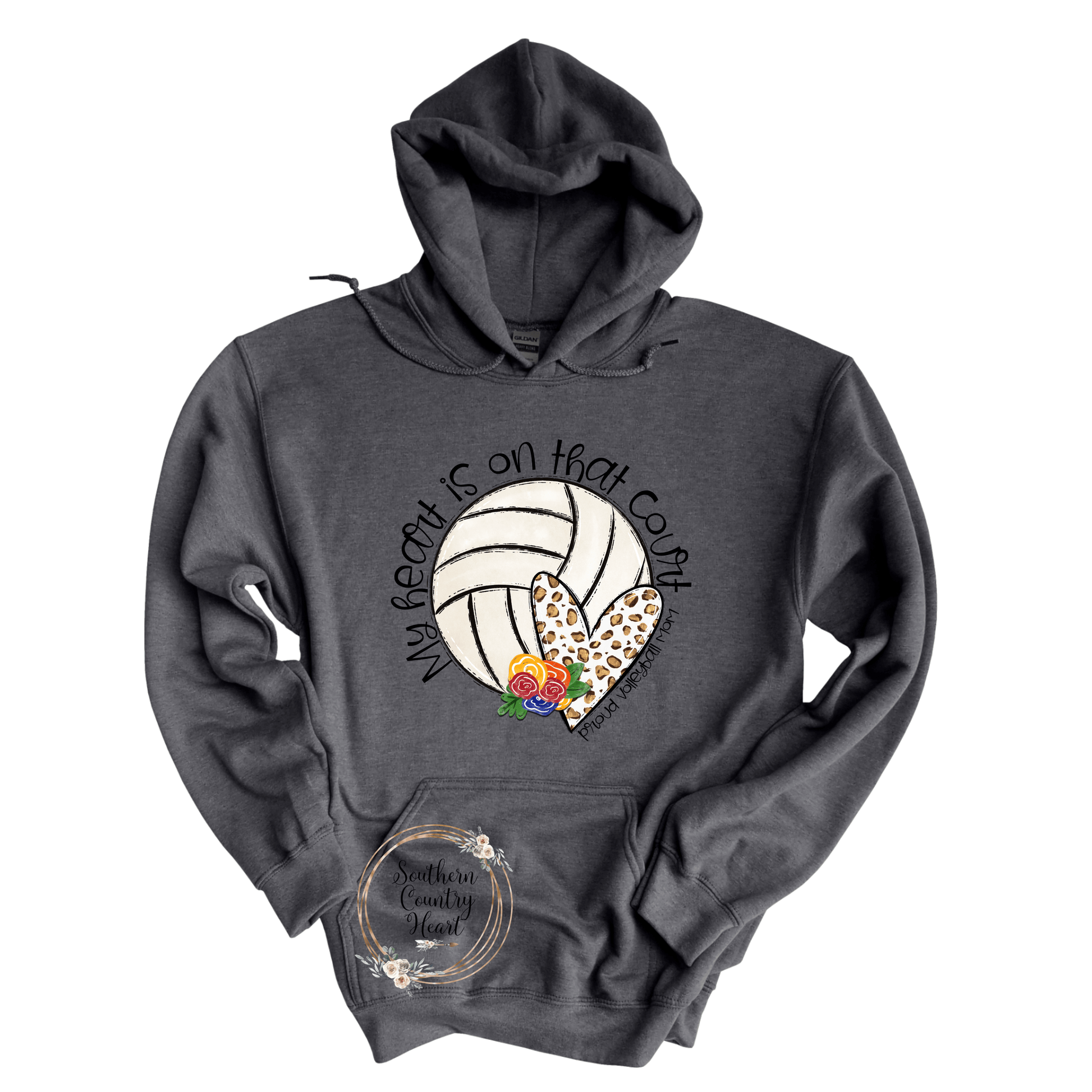 My Heart Is On That Court Volleyball Hoodie - southerncountryheart.com