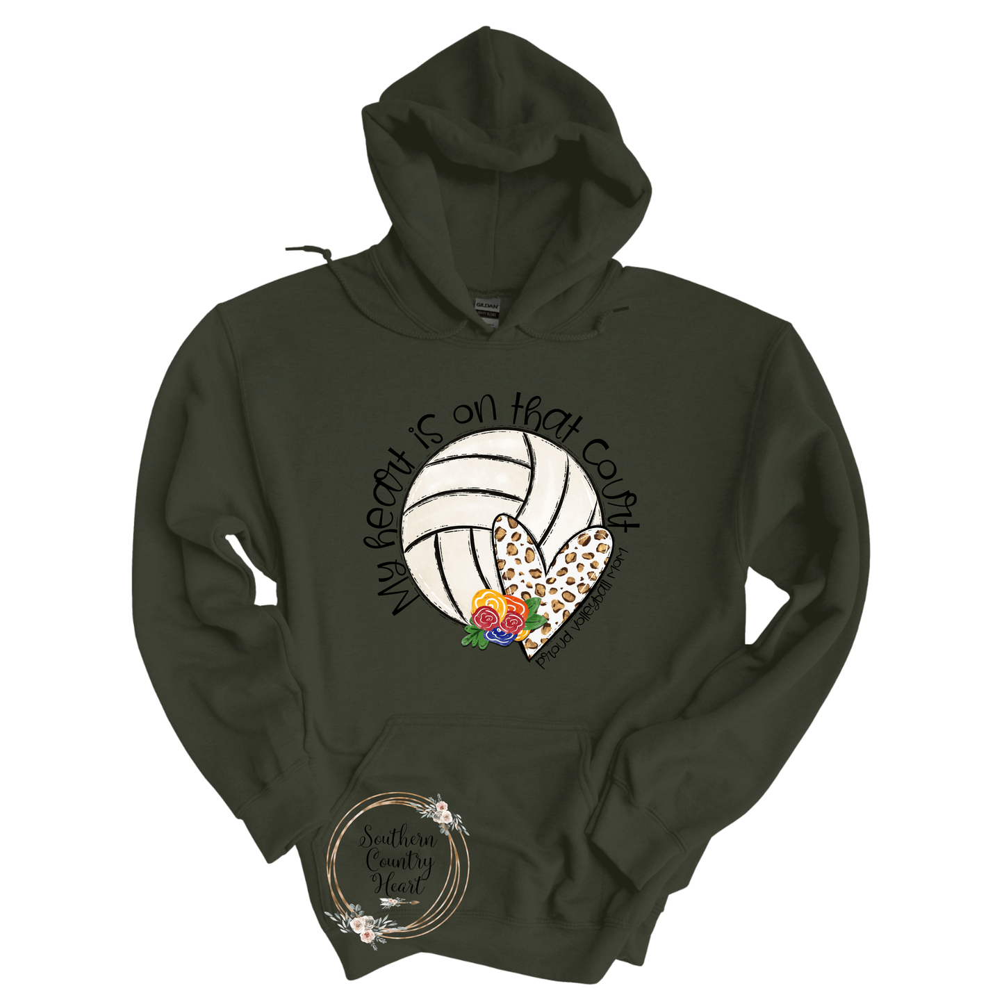 My Heart Is On That Court Volleyball Hoodie - southerncountryheart.com