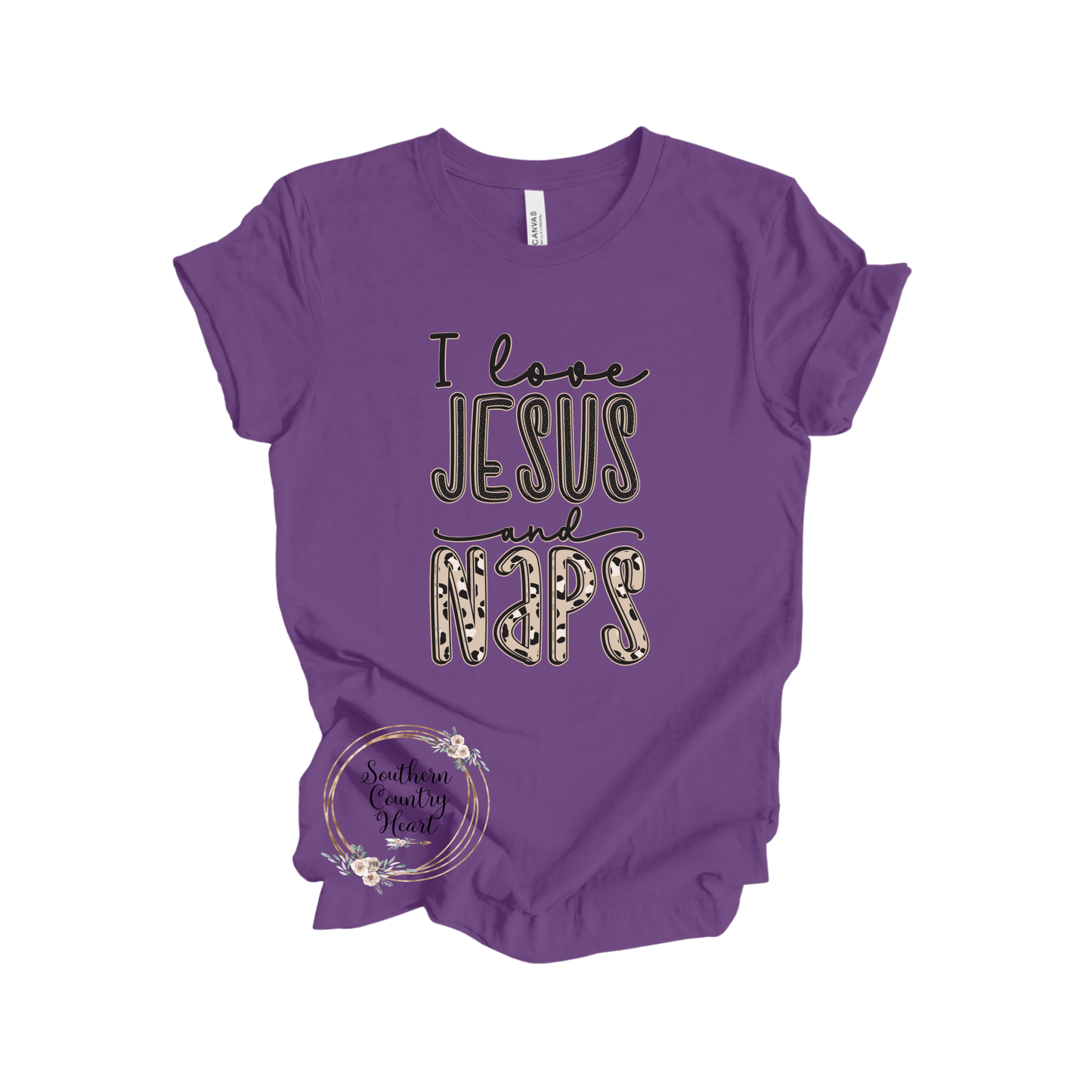 I Love Jesus and Naps Tee - Shirt - southerncountryheart.com