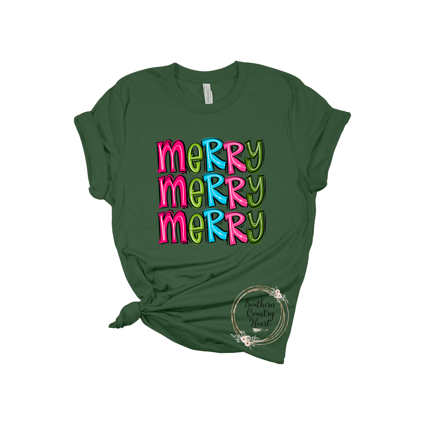Merry Merry Merry Tee - Shirt - southerncountryheart.com