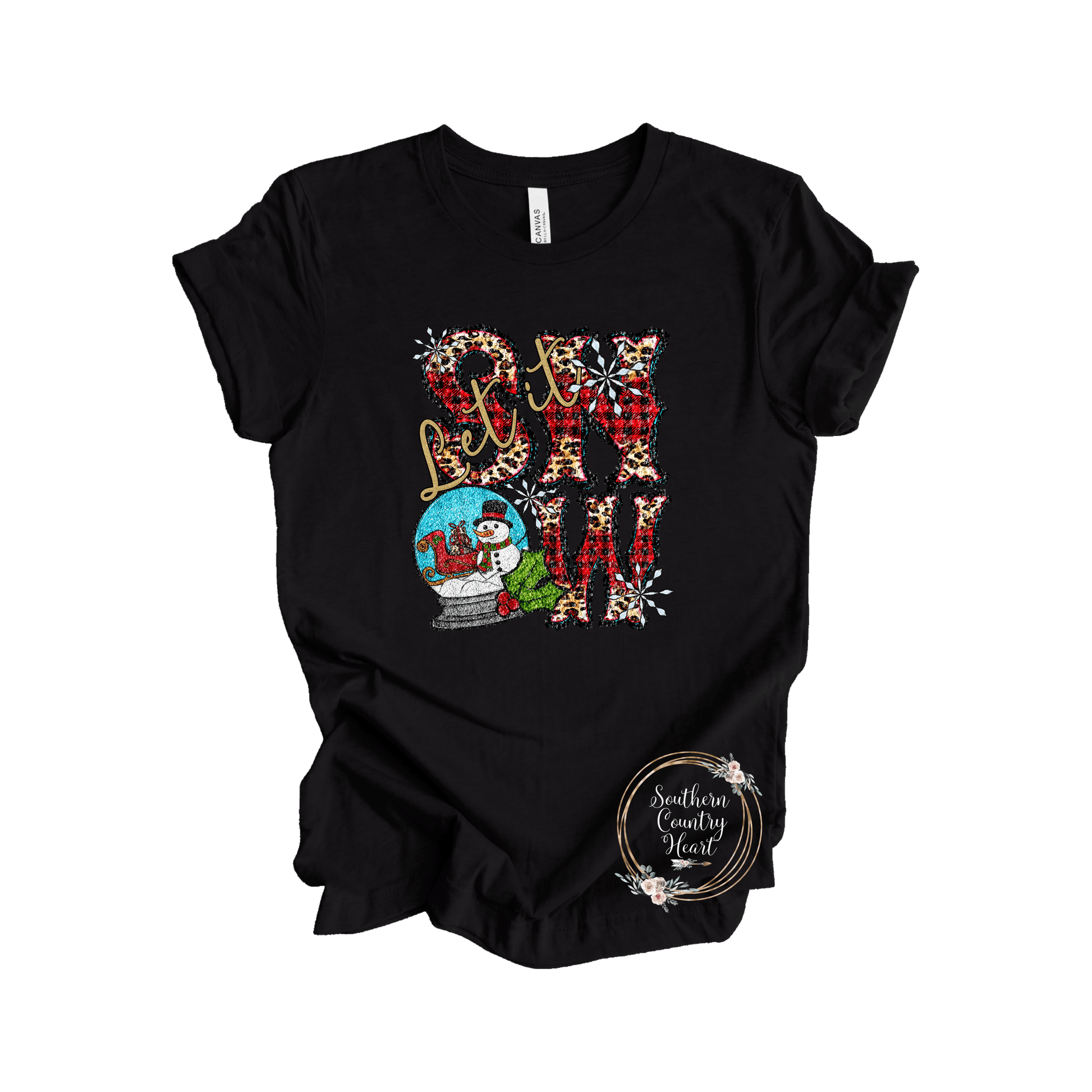 Let It Snow Snow Globe Tee - Shirt - southerncountryheart.com