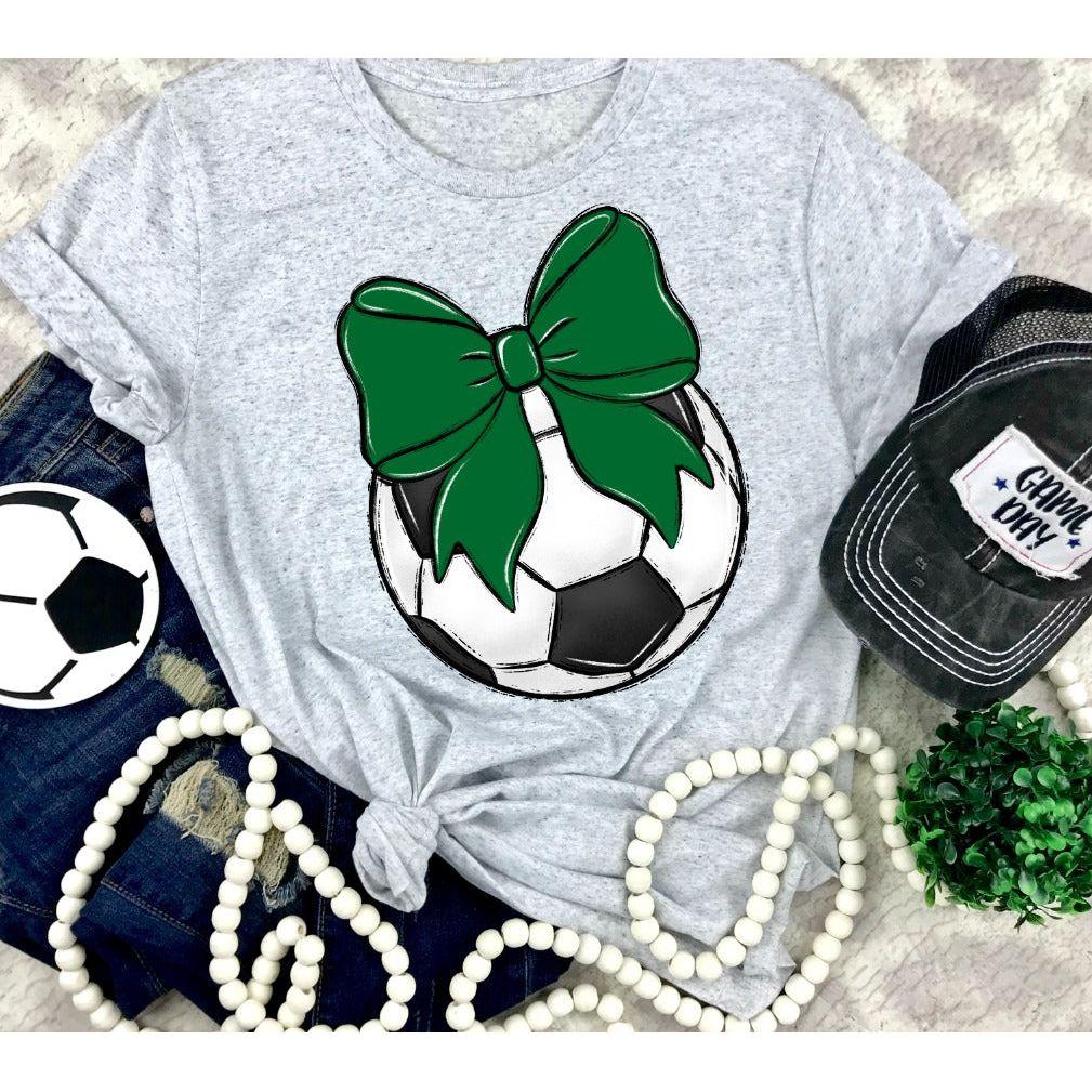 Bows and Soccer Tee - Shirt - southerncountryheart.com