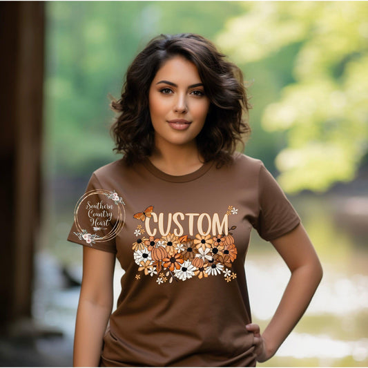 Fall Floral Custom Tee - Shirt - southerncountryheart.com