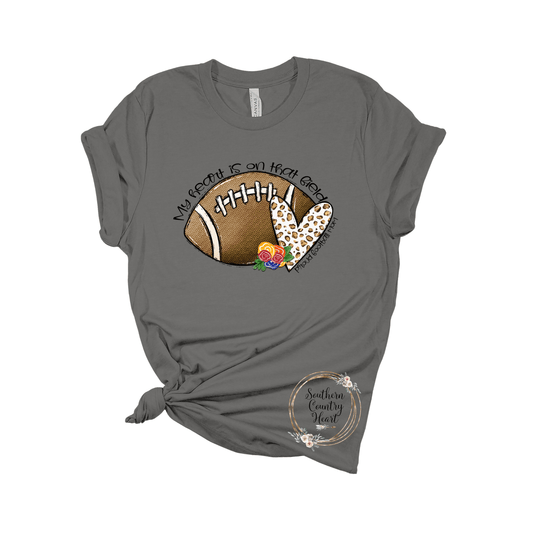 My Heart is on that Field Football Tee - Shirt - southerncountryheart.com