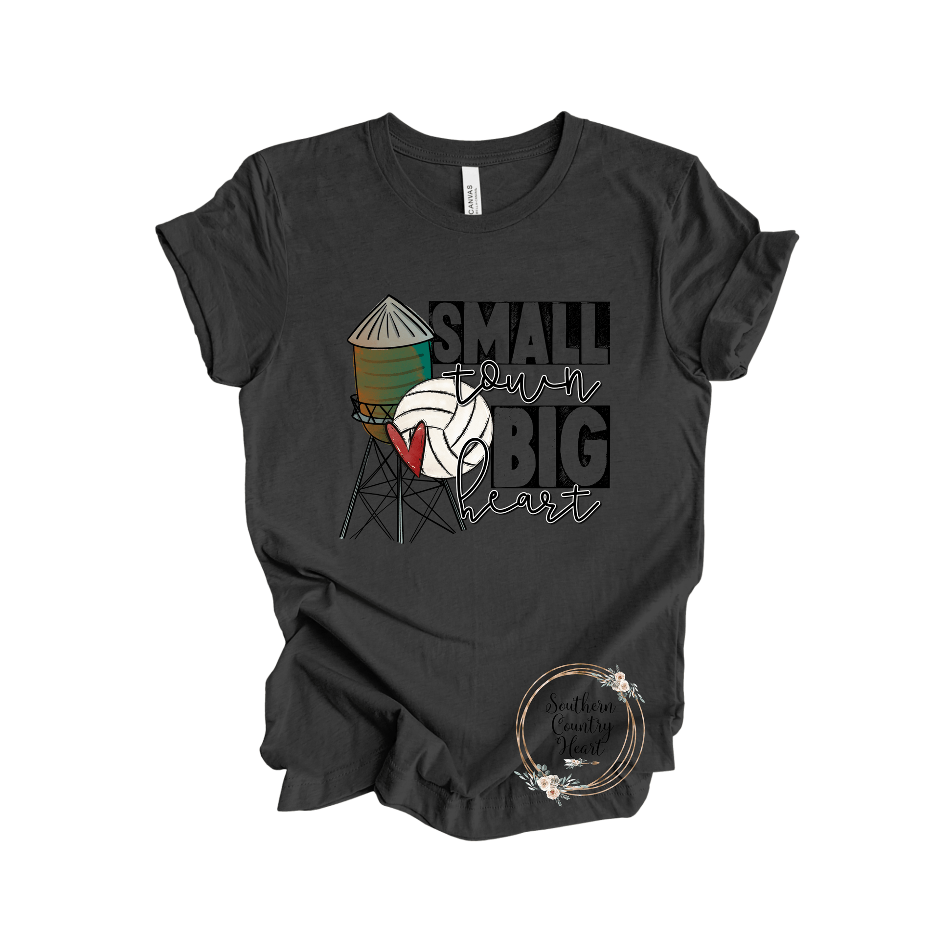 Small Town Big Heart Volleyball Tee - Shirt - southerncountryheart.com