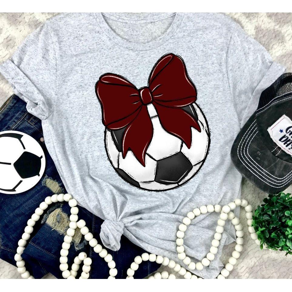Bows and Soccer Tee - Shirt - southerncountryheart.com