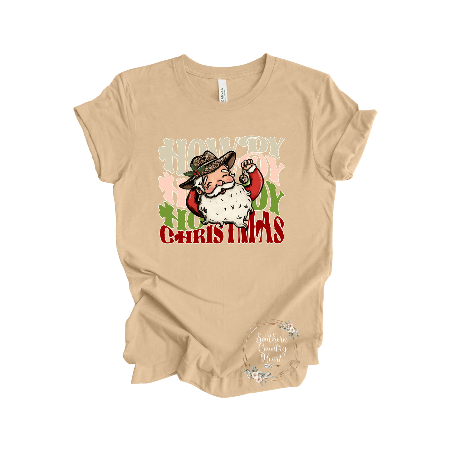 Howdy Howdy Howdy Christmas Tee - Shirt - southerncountryheart.com