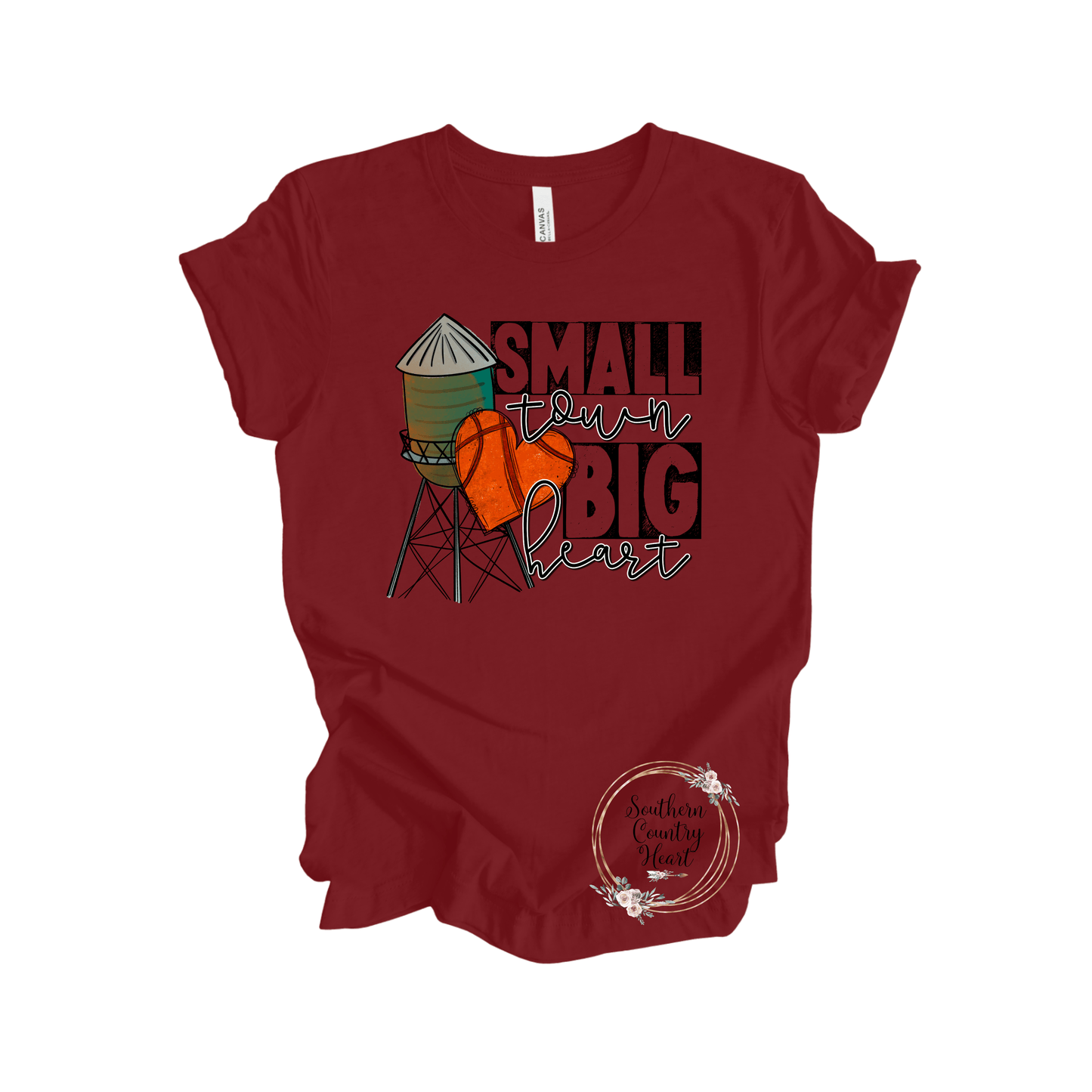 Small Town Big Heart Basketball Tee - Shirt - southerncountryheart.com