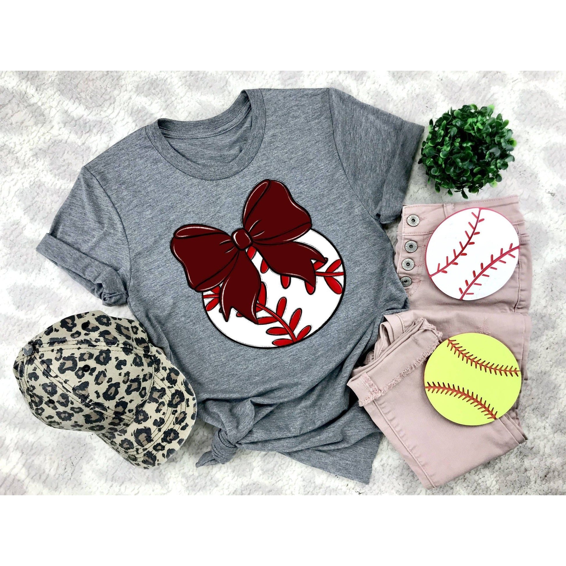 Bows and Baseball Tee - Shirt - southerncountryheart.com