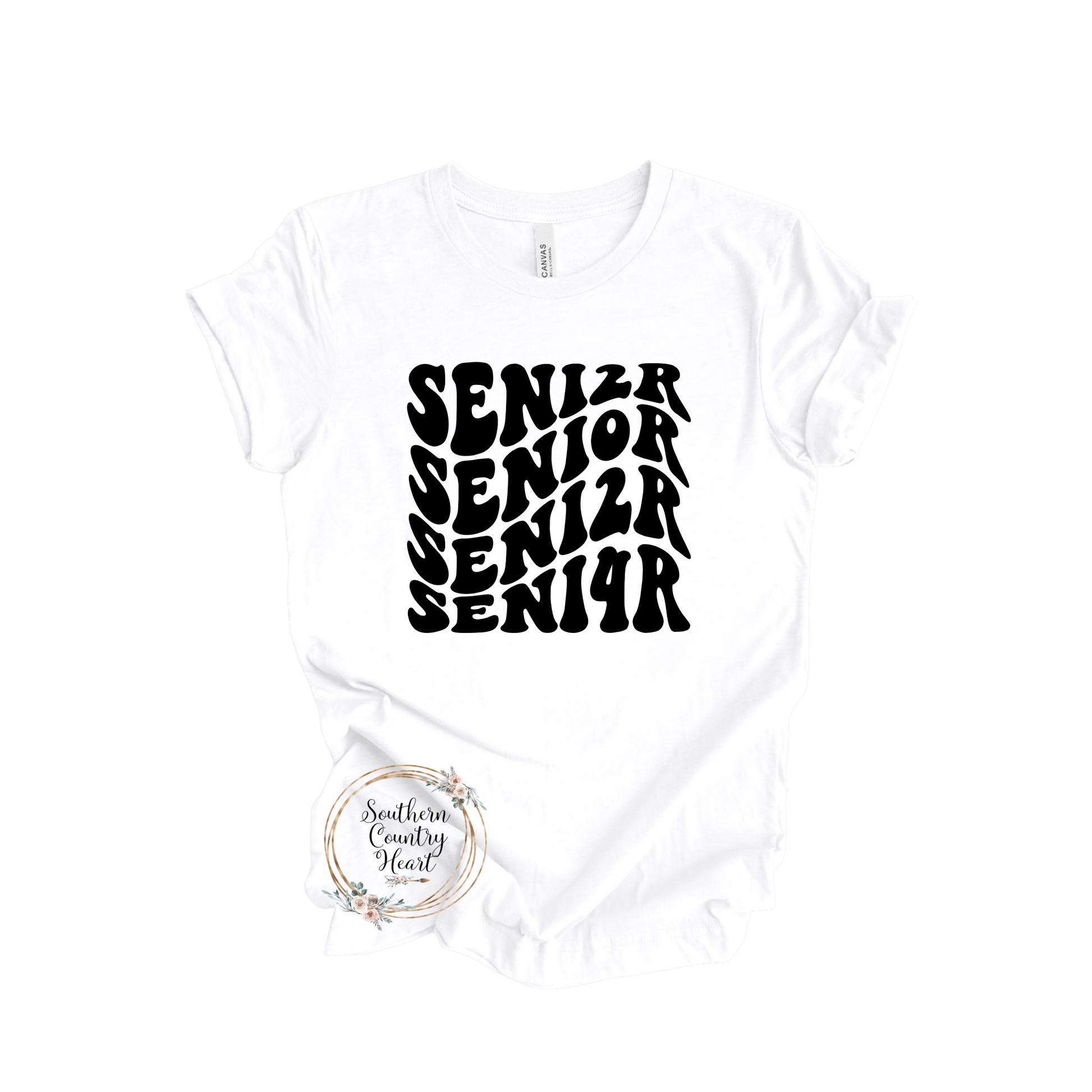 Boho Senior 2024 in Black Tee - Shirt - southerncountryheart.com