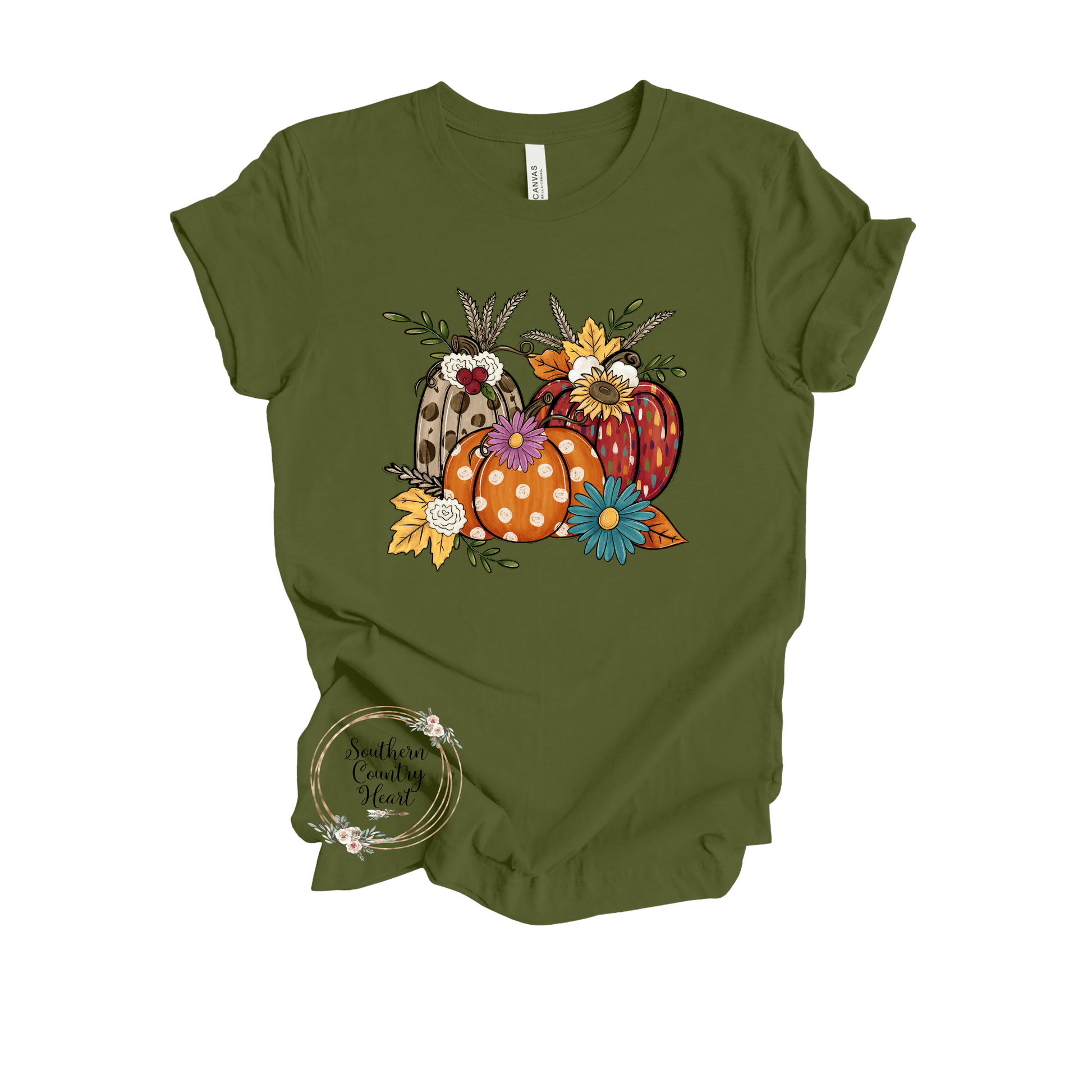 Fall Pumpkin Vignette Tee - Shirt - southerncountryheart.com